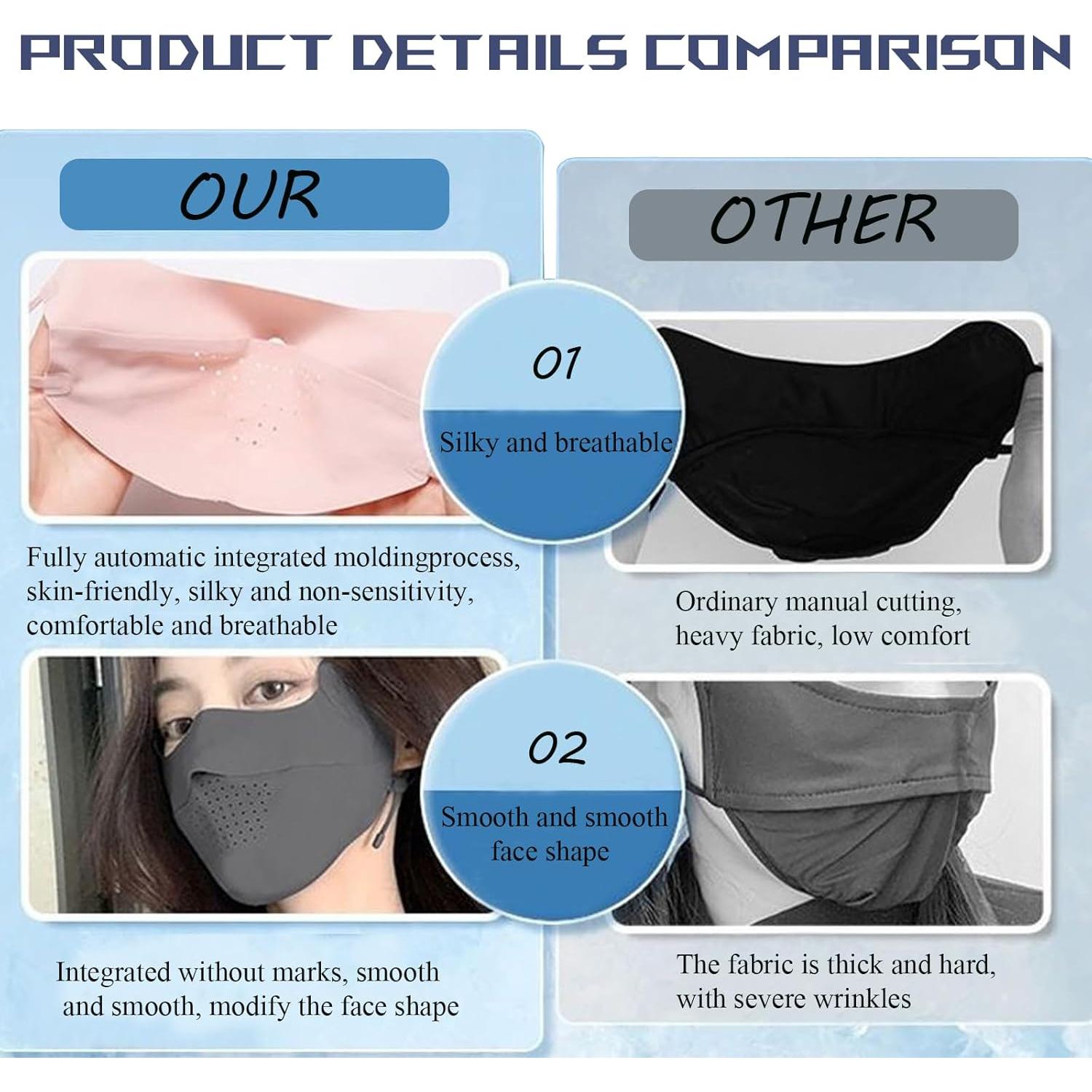 Paquete de 3 Máscaras Faciales UPF 50+ para Motocicleta y Deportes