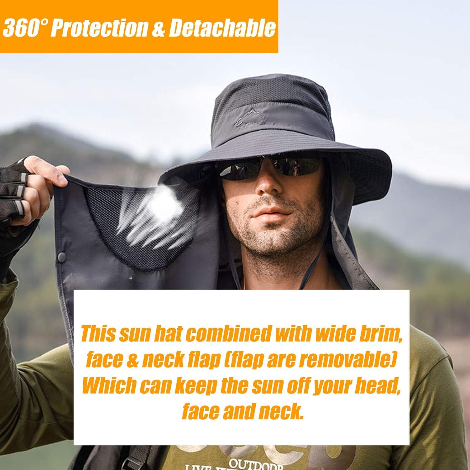Sombrero de Pesca Unisex con Protección Solar 360° - Gris Oscuro