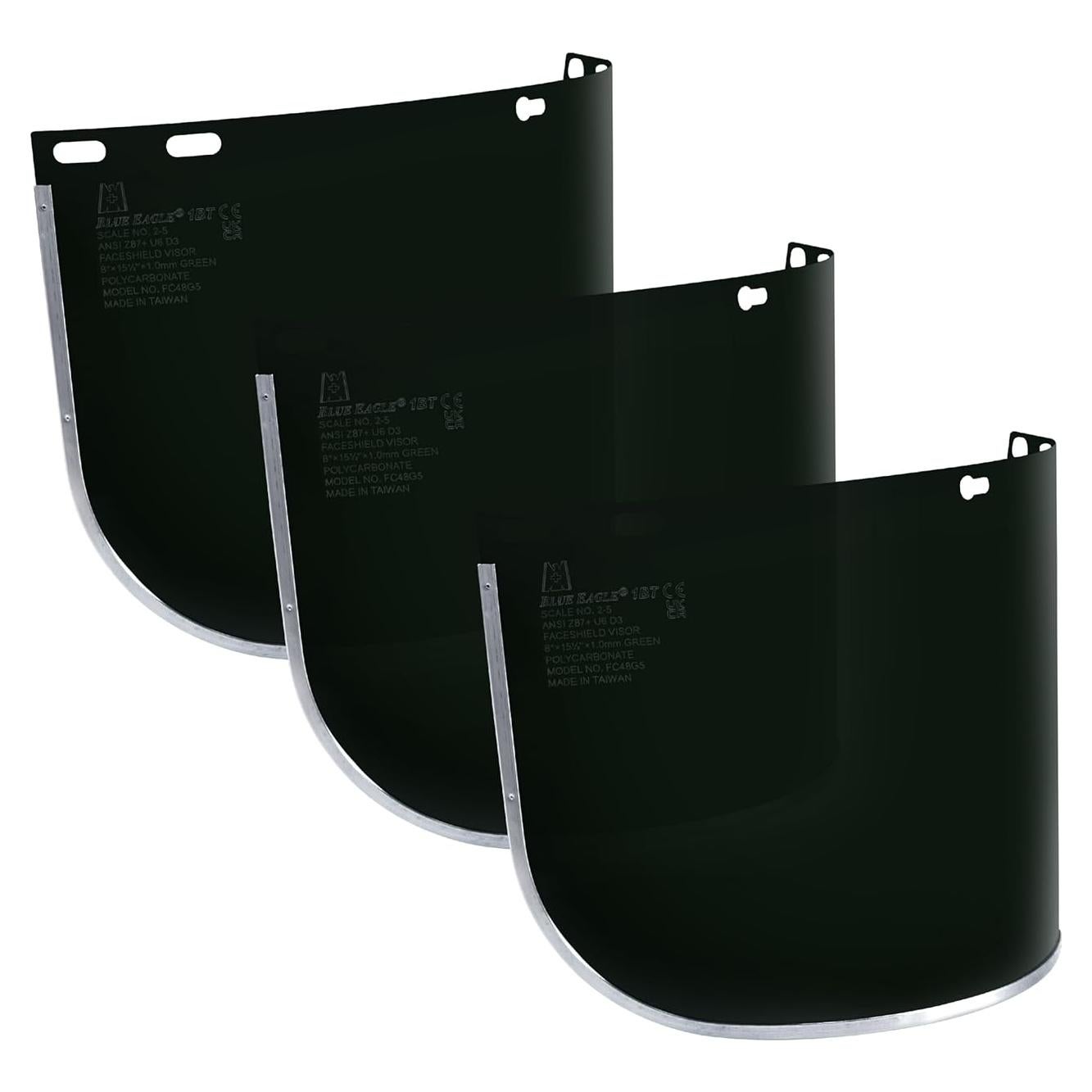 Visores UV Blue Eagle FC48G5 - Policarbonato Verde Oscuro - 3 PCS
