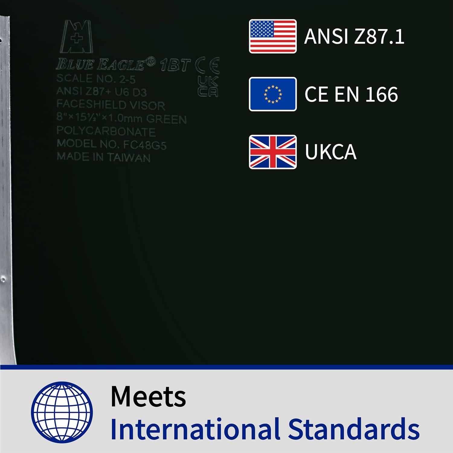 Visores UV Blue Eagle FC48G5 - Policarbonato Verde Oscuro - 3 PCS