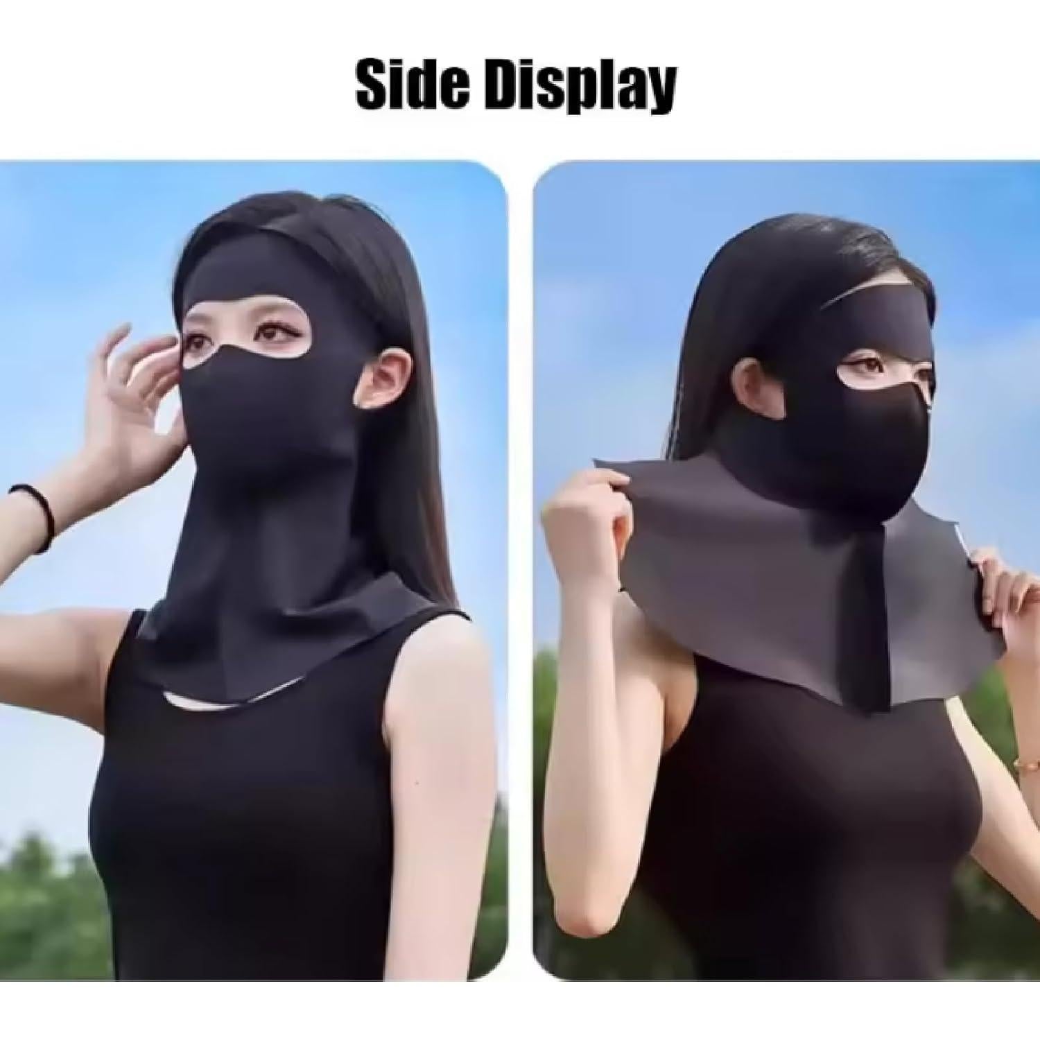 Conjunto de Máscara Facial Completa UV + Mangas Protección Solar