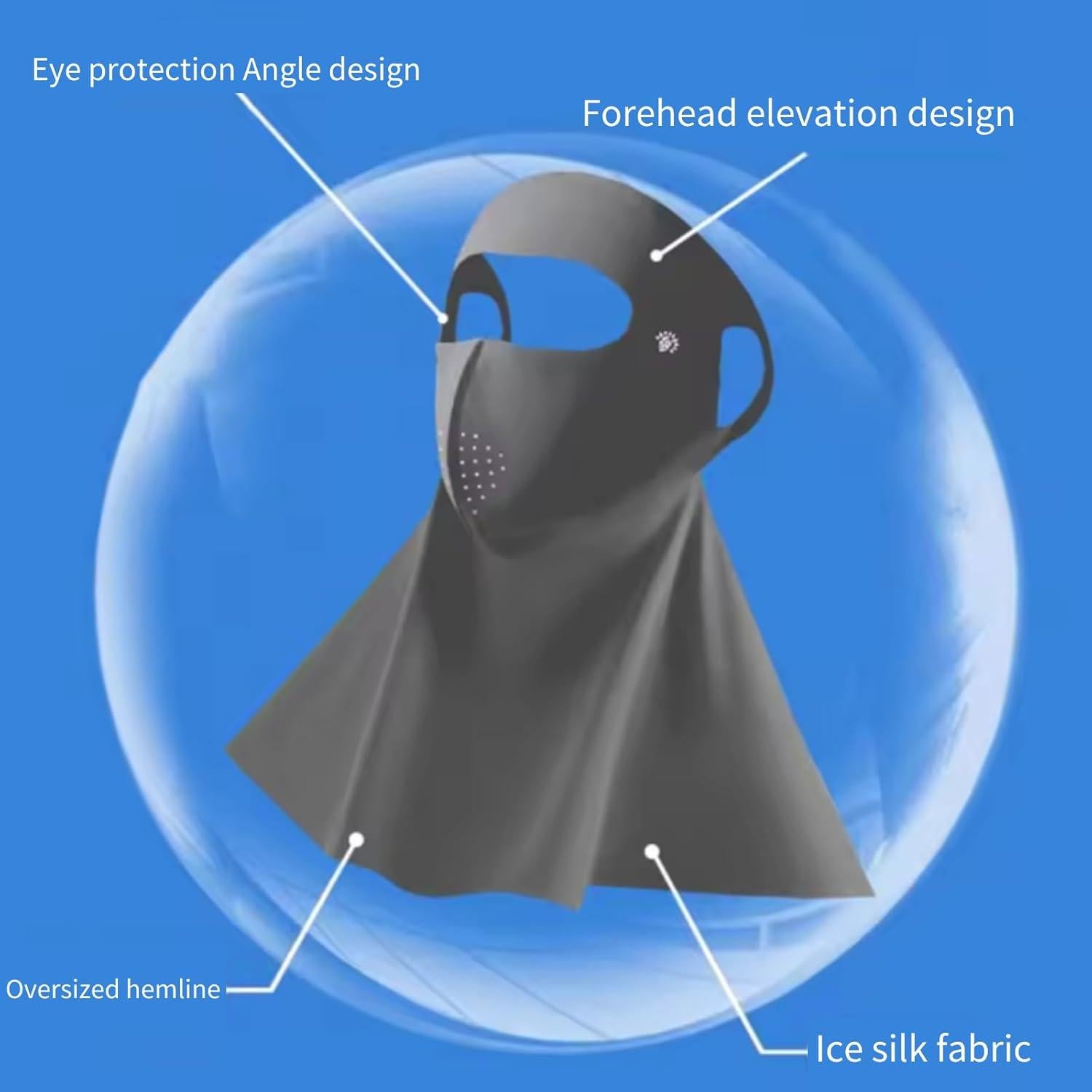 Conjunto de Máscara Facial Completa UV + Mangas Protección Solar