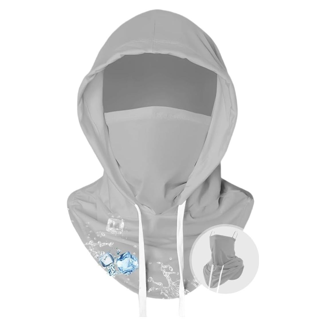 Máscara Balaclava Refrigerante Unisex UV UPF50+ Gris Claro