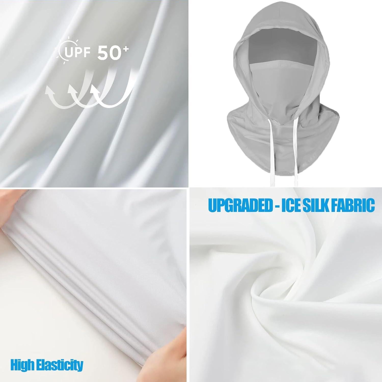 Máscara Balaclava Refrigerante Unisex UV UPF50+ Gris Claro