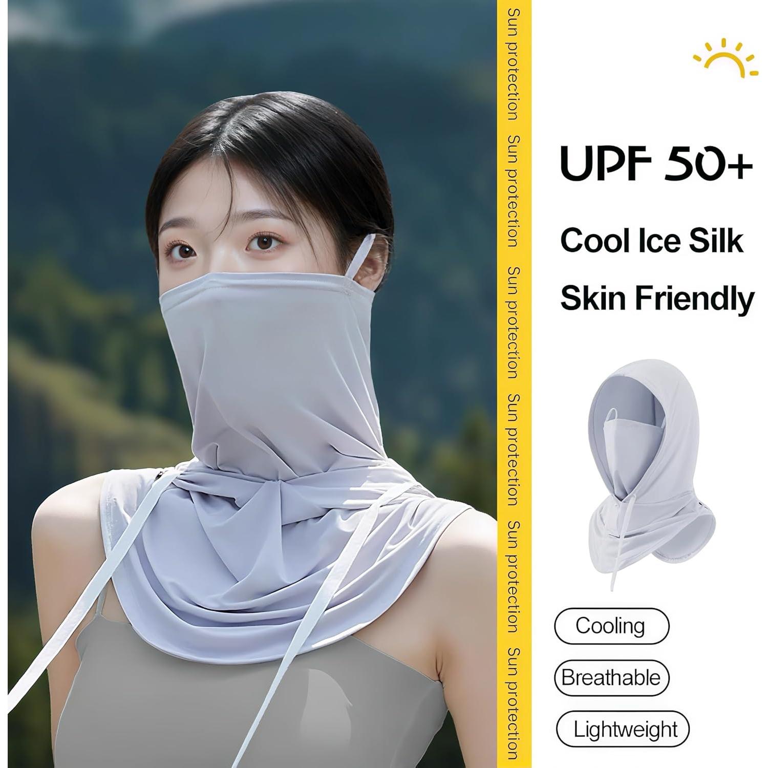 Máscara Balaclava Refrigerante Unisex UV UPF50+ Gris Claro