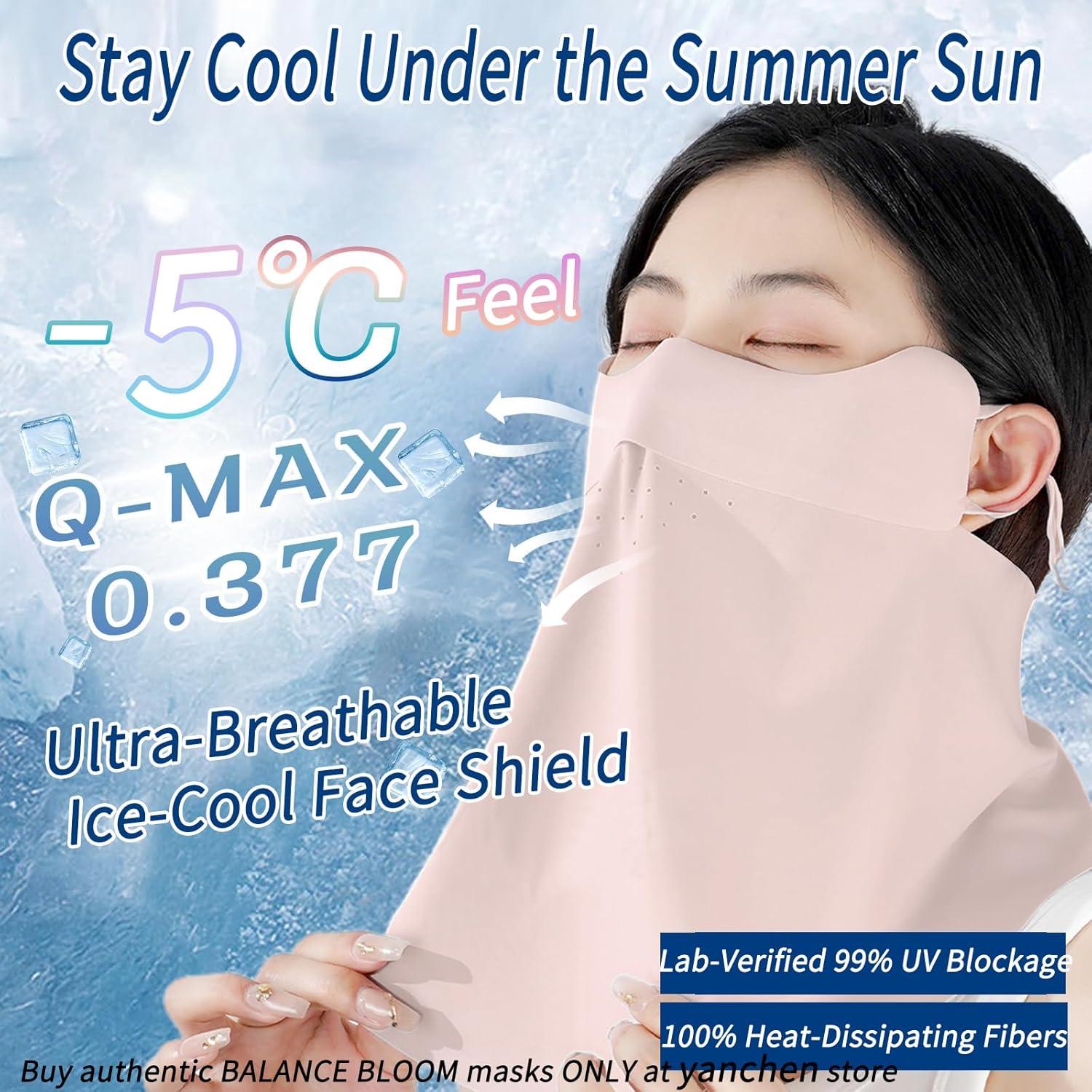 Máscara Facial Protección Solar UV BALANCE BLOOM UPF 50+ Rosa