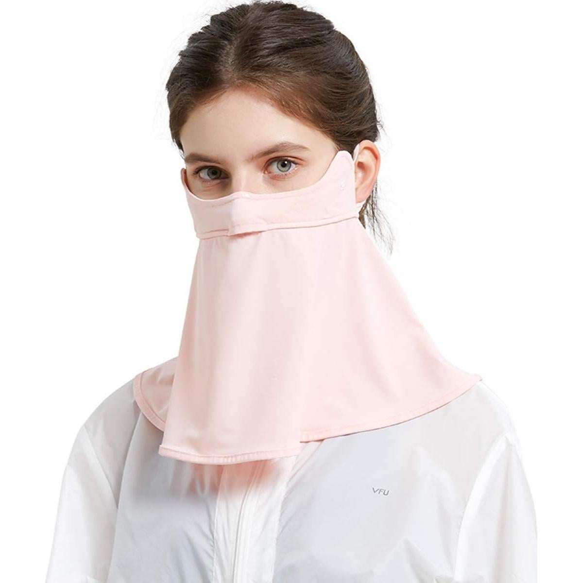 Cubierta Facial Refrigerante UPF 50+ Unisex Beige para Protección Solar