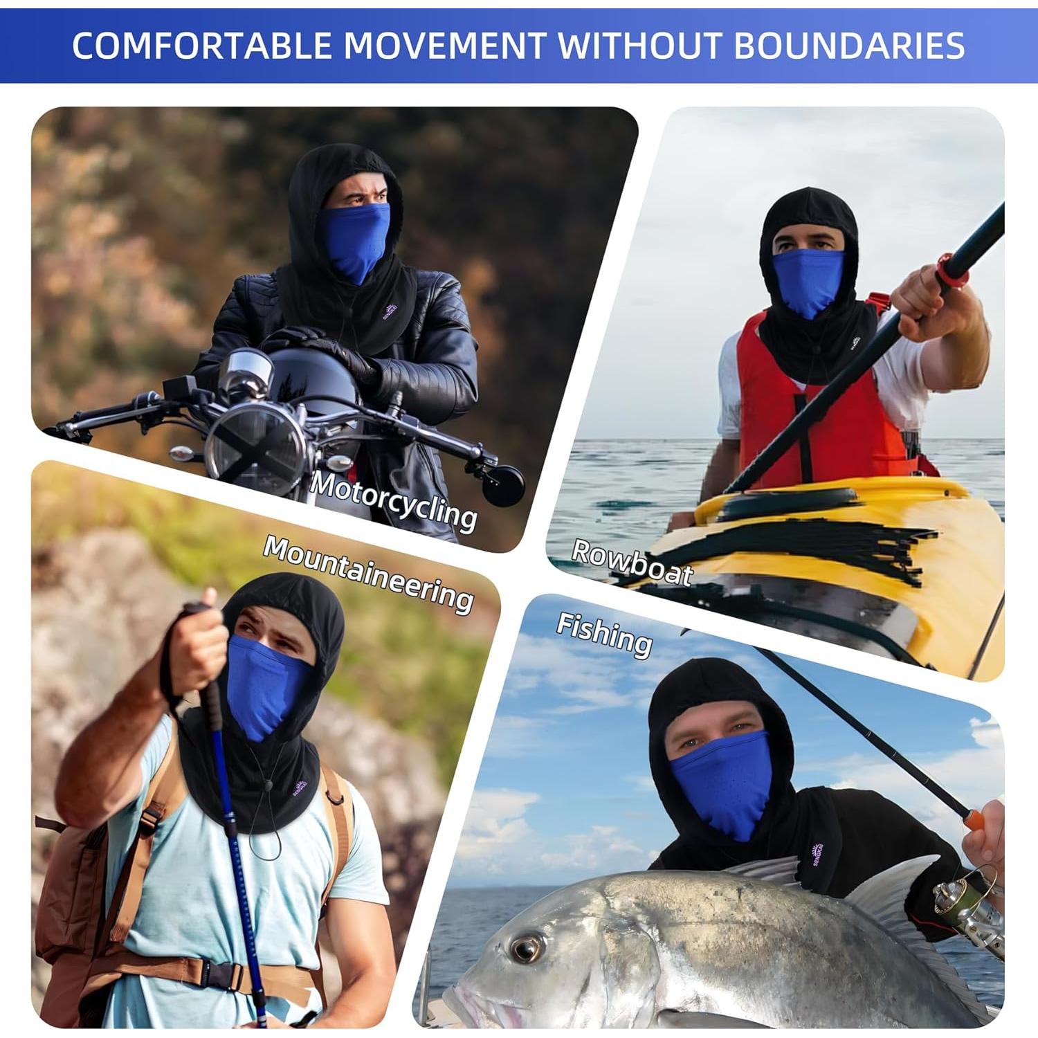 Máscara Balaclava Solar UV para Hombres y Mujeres - Negro