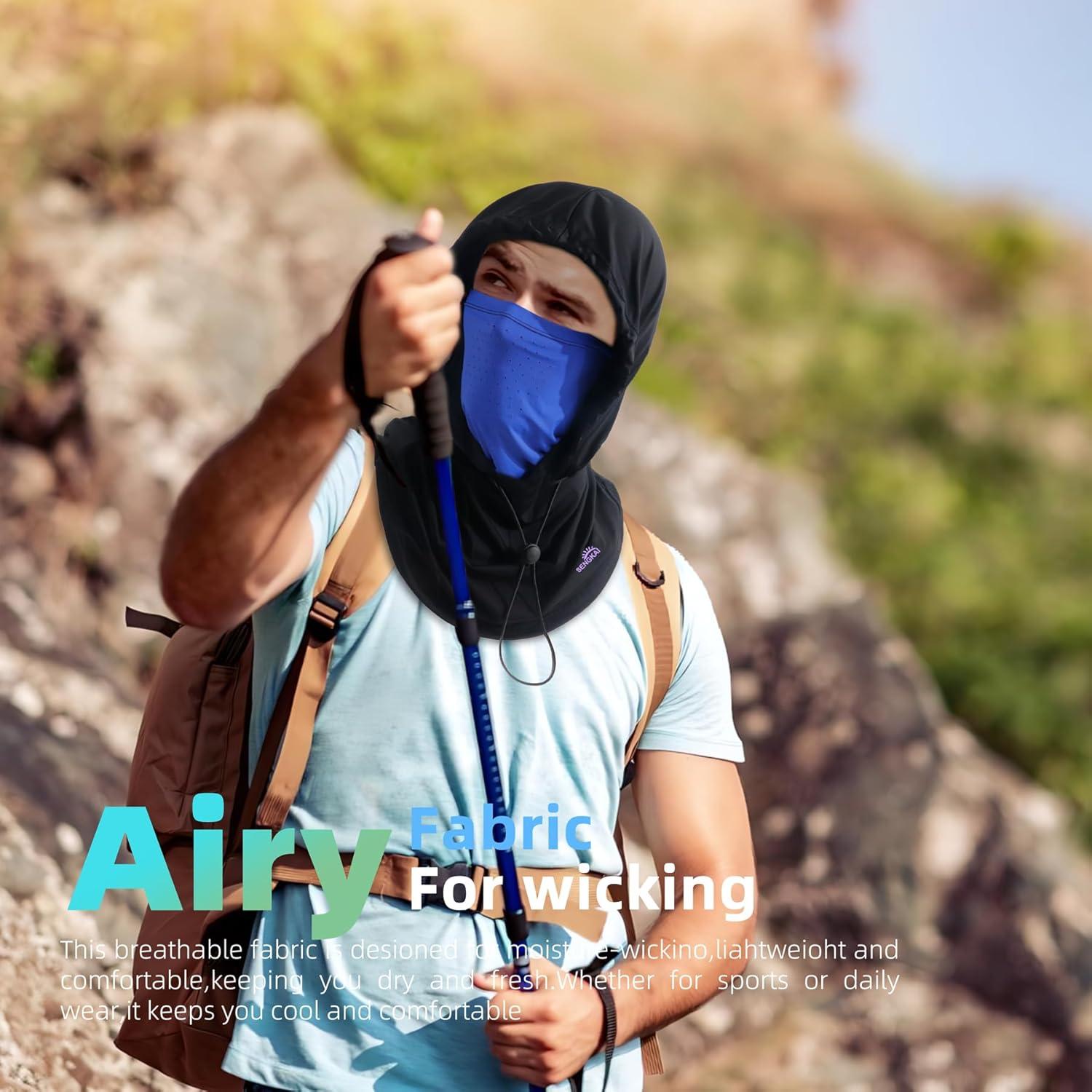 Máscara Balaclava Solar UV para Hombres y Mujeres - Negro