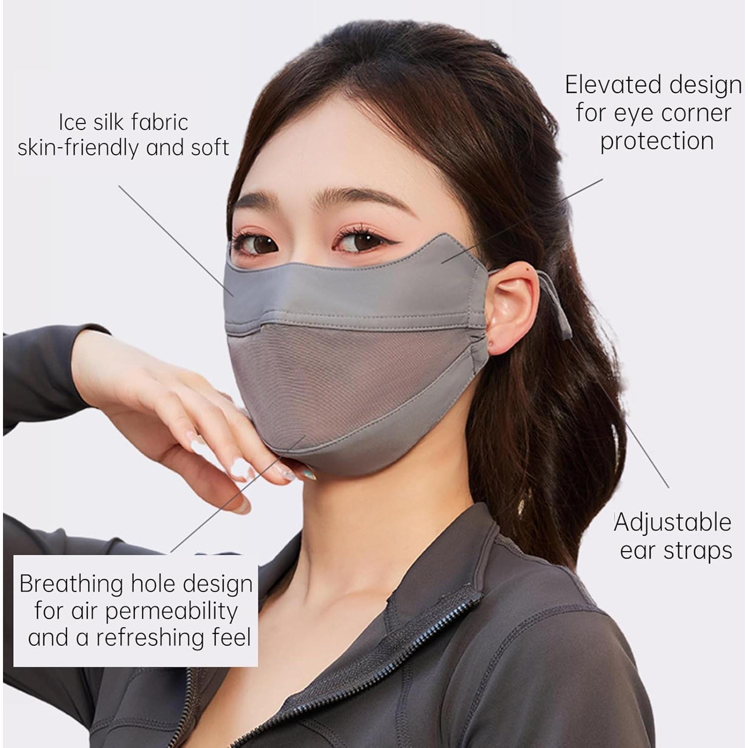 Cubierta Facial UV UPF 50+ Mujeres Transpirable Ciclismo Senderismo