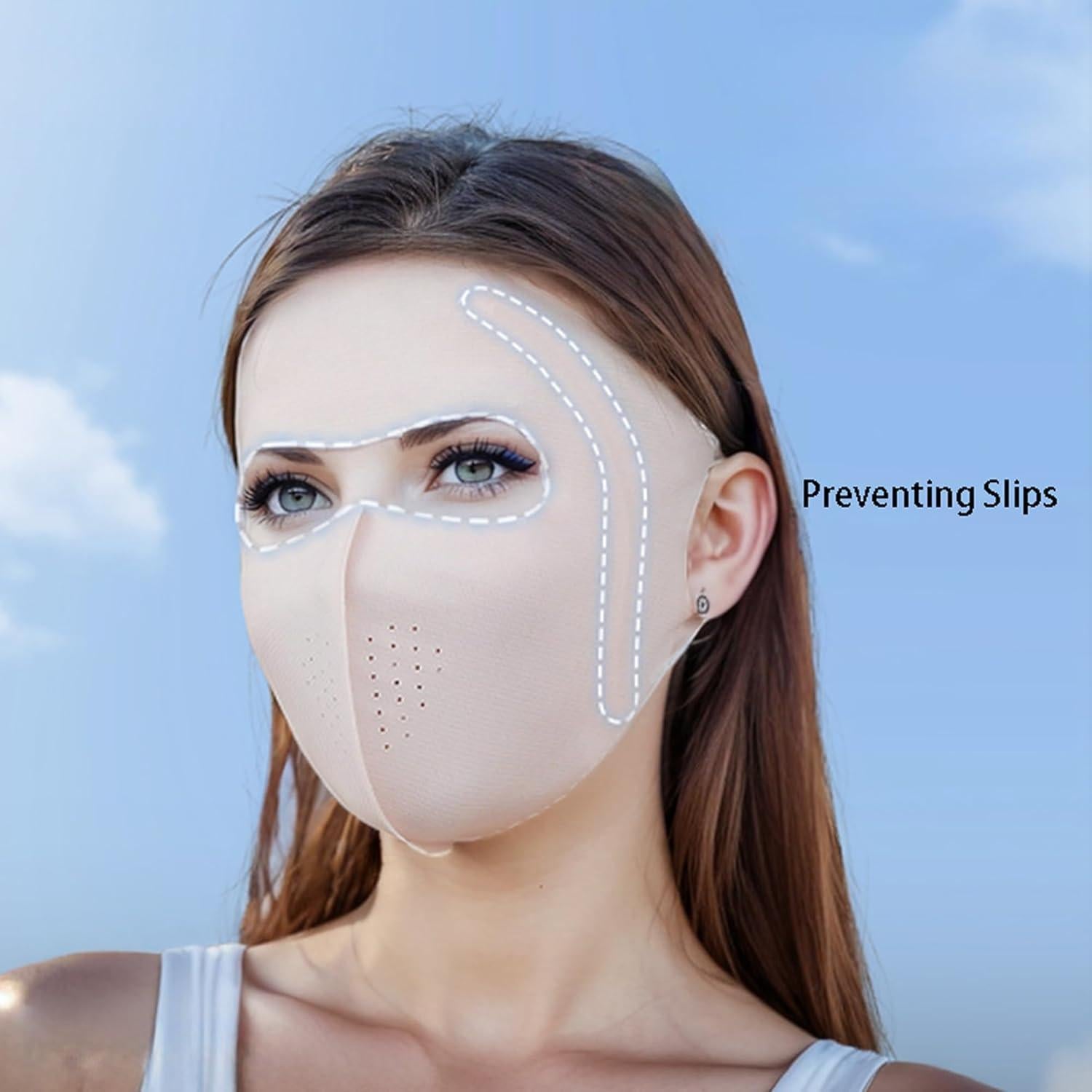 Máscara Facial de Protección Solar UPF 50+ HDKXBEJ para Mujeres