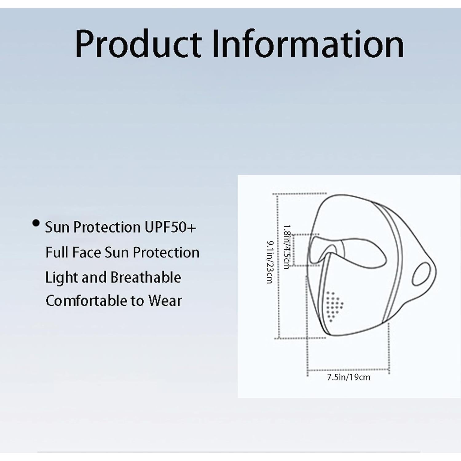 Máscara Facial de Protección Solar UPF 50+ HDKXBEJ para Mujeres