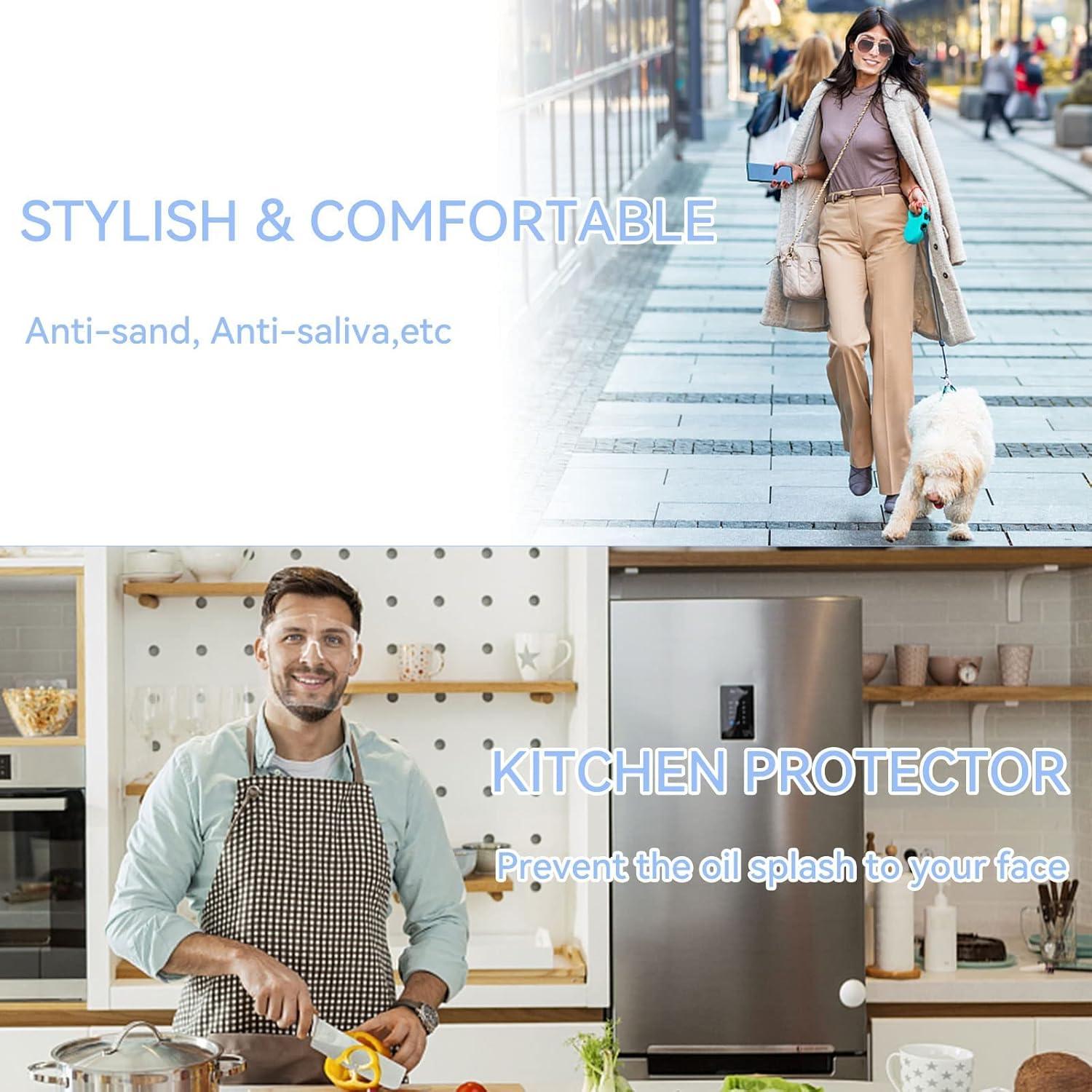 Escudo Facial con Gafas 4 Paquete Anti-Niebla Protección Completa