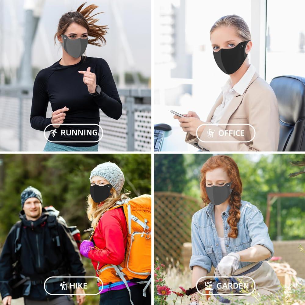 Mascarilla Facial Reutilizable UV 4 Piezas Unisex Negro