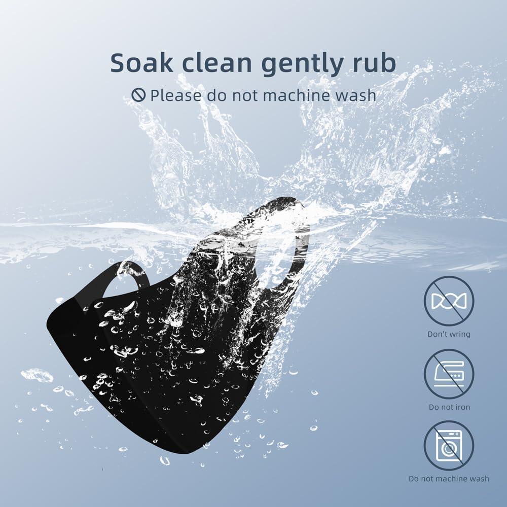 Mascarilla Facial Reutilizable UV 4 Piezas Unisex Negro