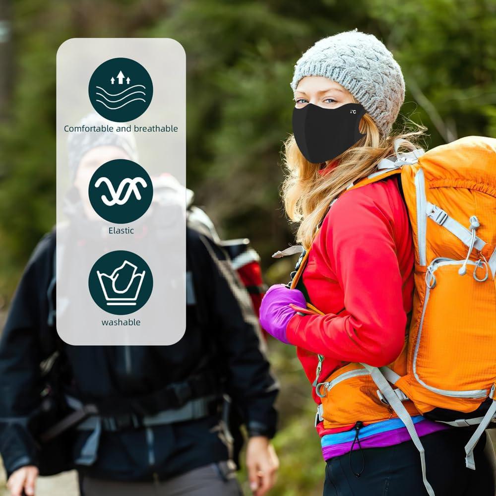 Mascarilla Facial Reutilizable UV 4 Piezas Unisex Negro