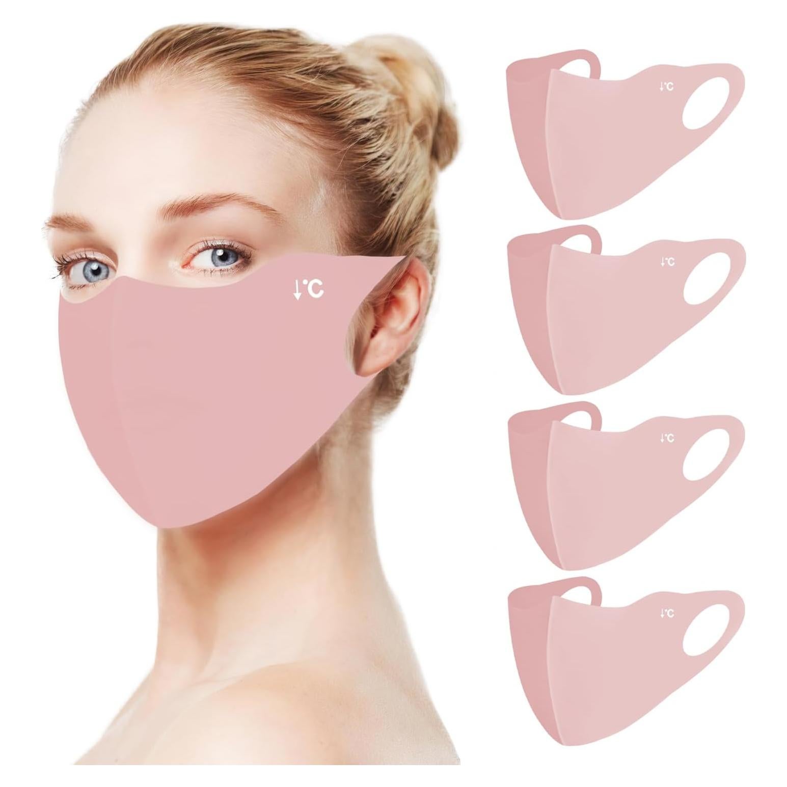 Mascarilla Facial Reutilizable UV 4 Piezas Unisex Rosa