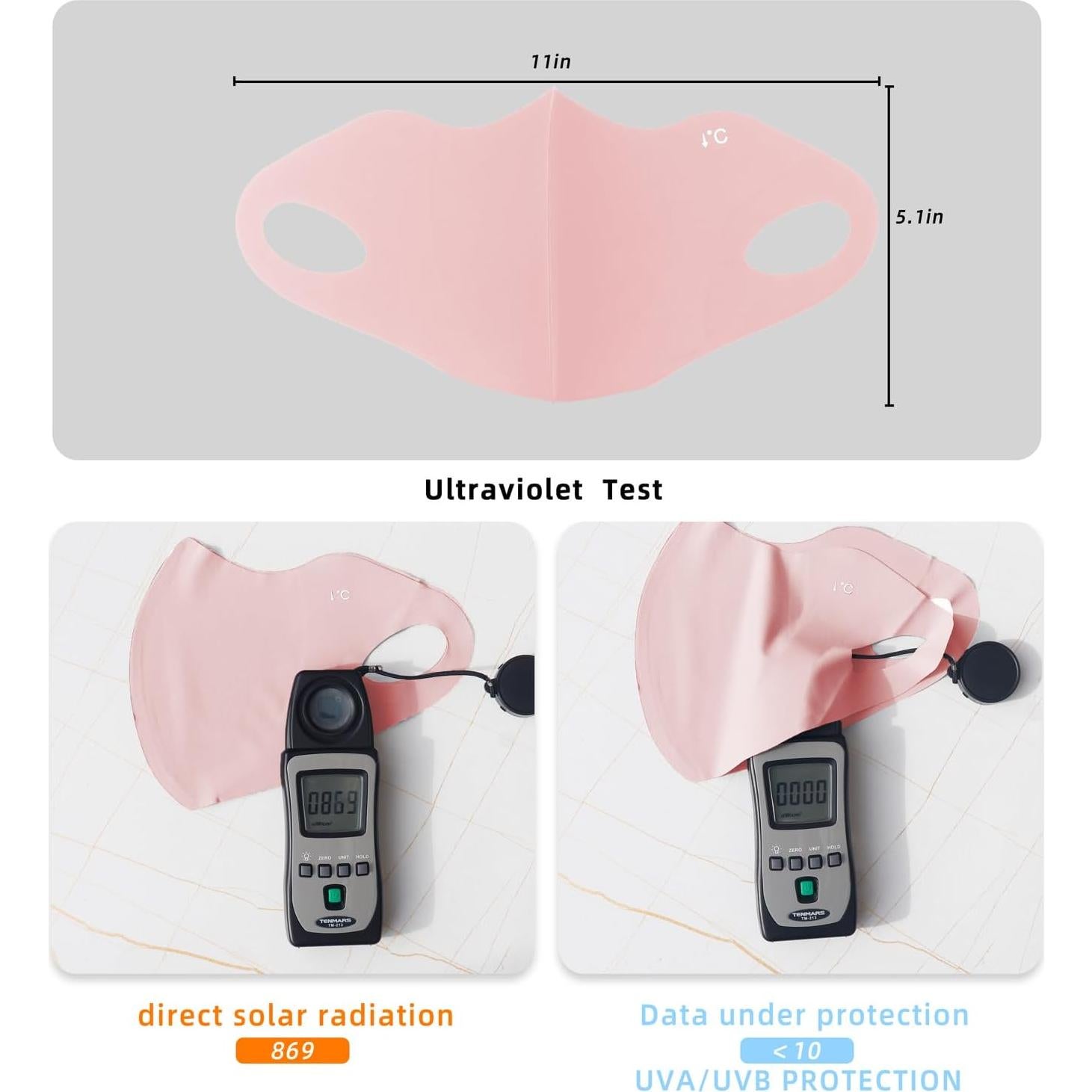 Mascarilla Facial Reutilizable UV 4 Piezas Unisex Rosa