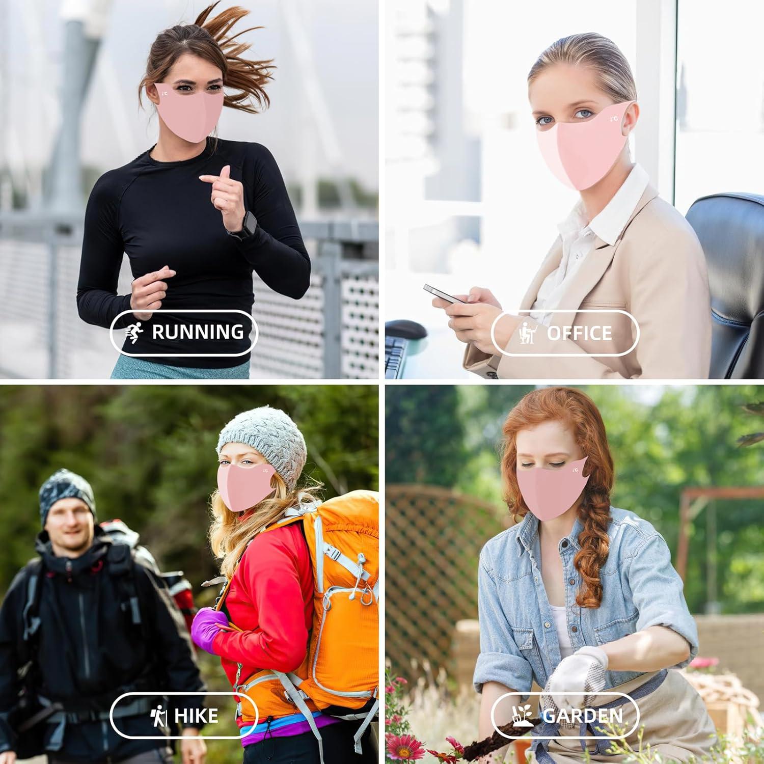 Mascarilla Facial Reutilizable UV 4 Piezas Unisex Rosa