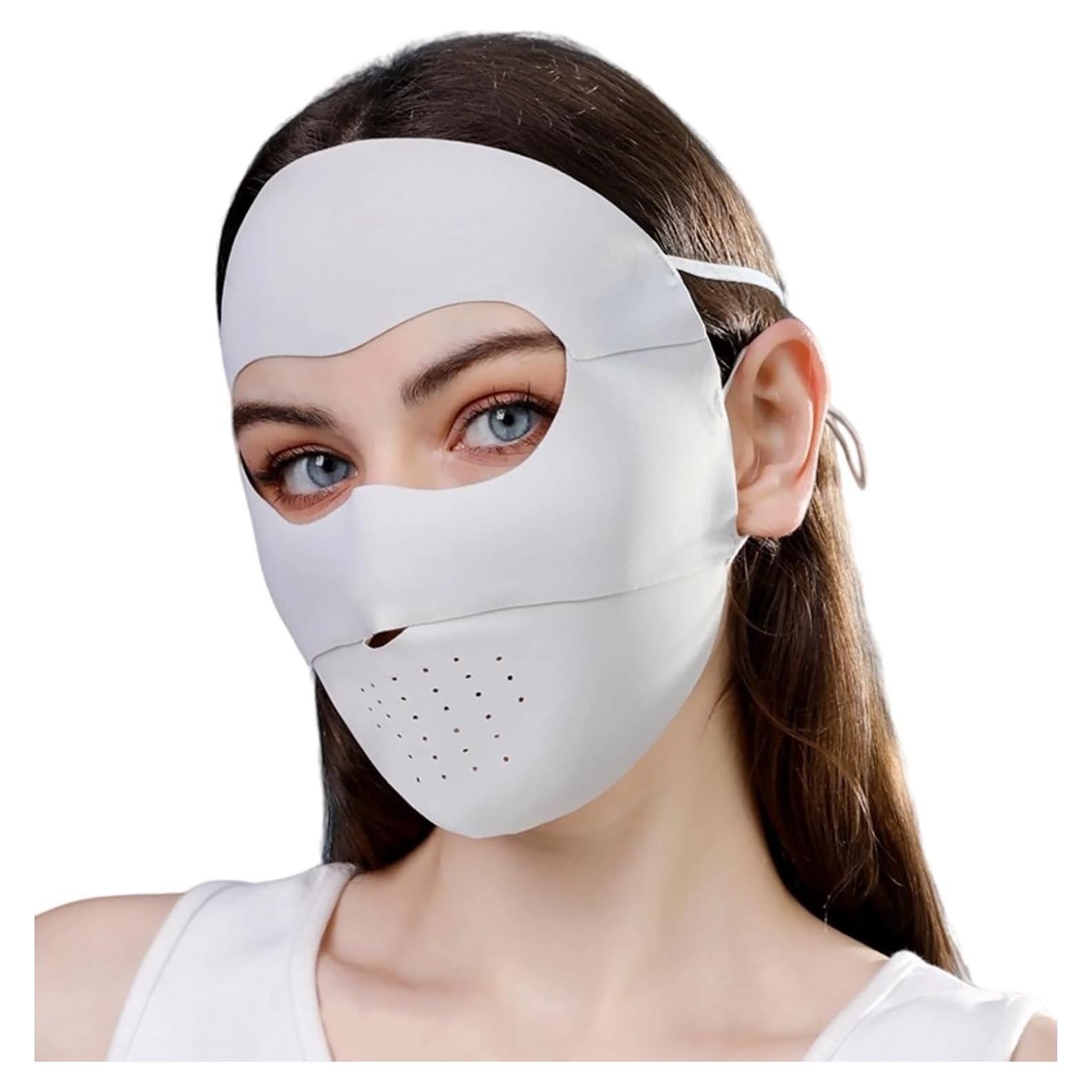 Máscara de Protección Solar Completa UV para Mujeres - Gris Claro