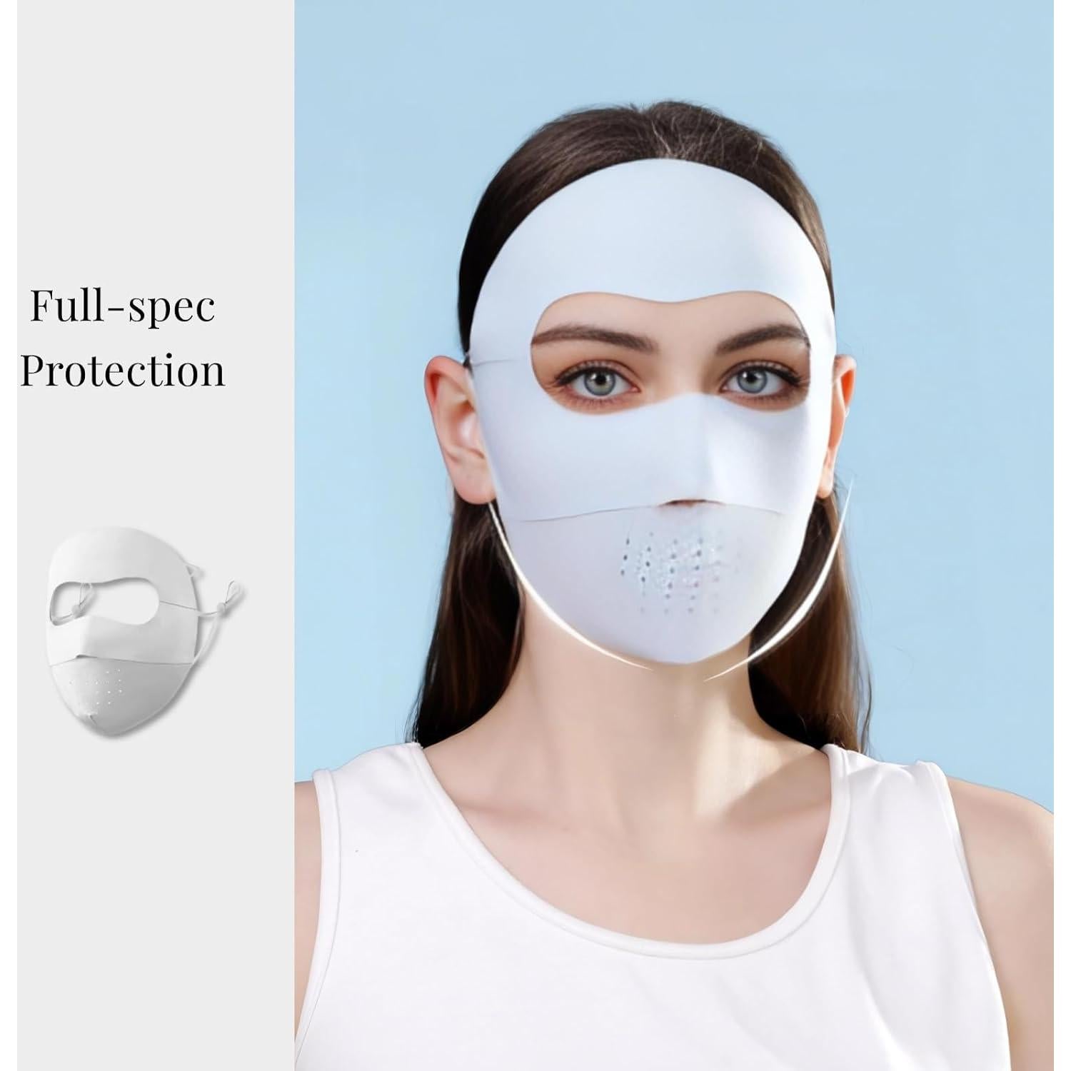 Máscara de Protección Solar Completa UV para Mujeres - Gris Claro