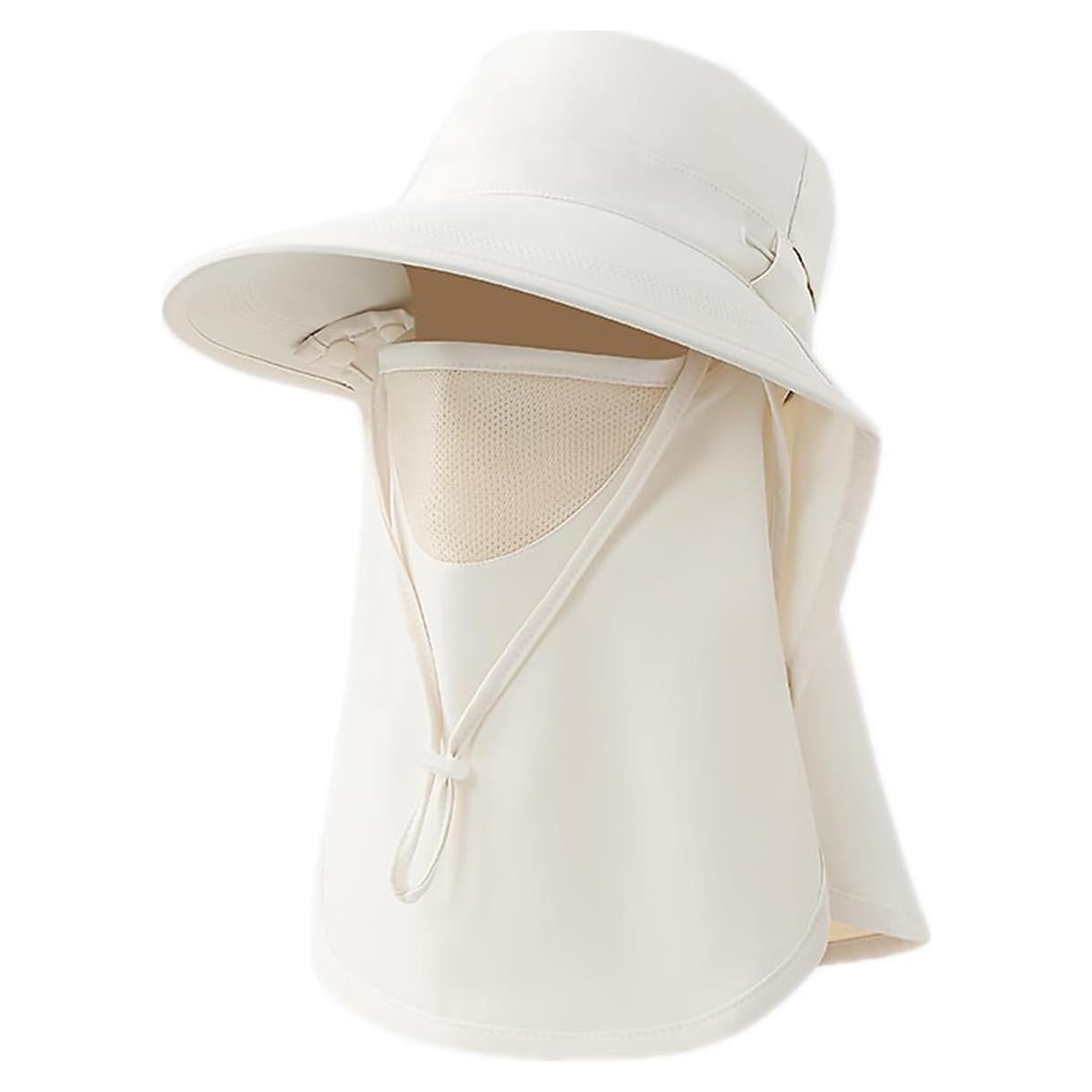 Sombrero de Verano con Escudo Facial UV UPF 50+ Beige
