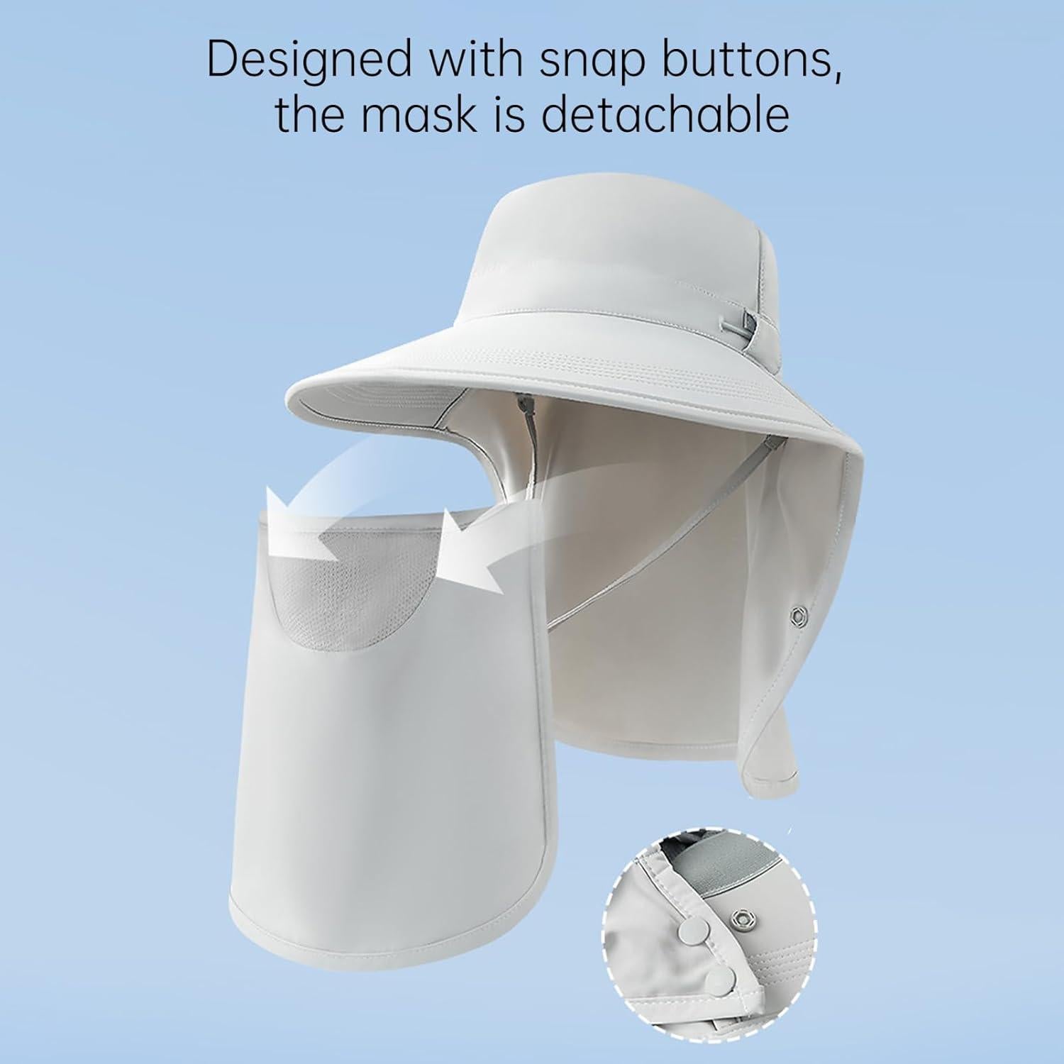 Sombrero de Verano con Escudo Facial UV UPF 50+ Beige