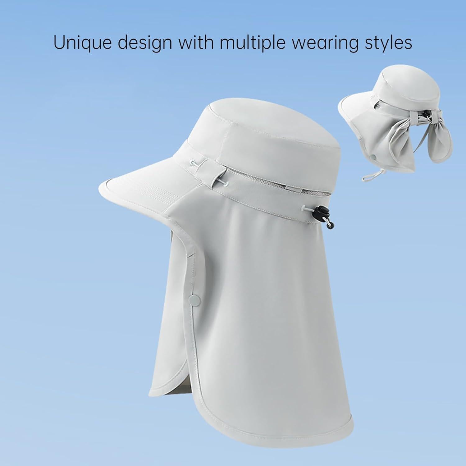 Sombrero de Verano con Escudo Facial UV UPF 50+ Beige