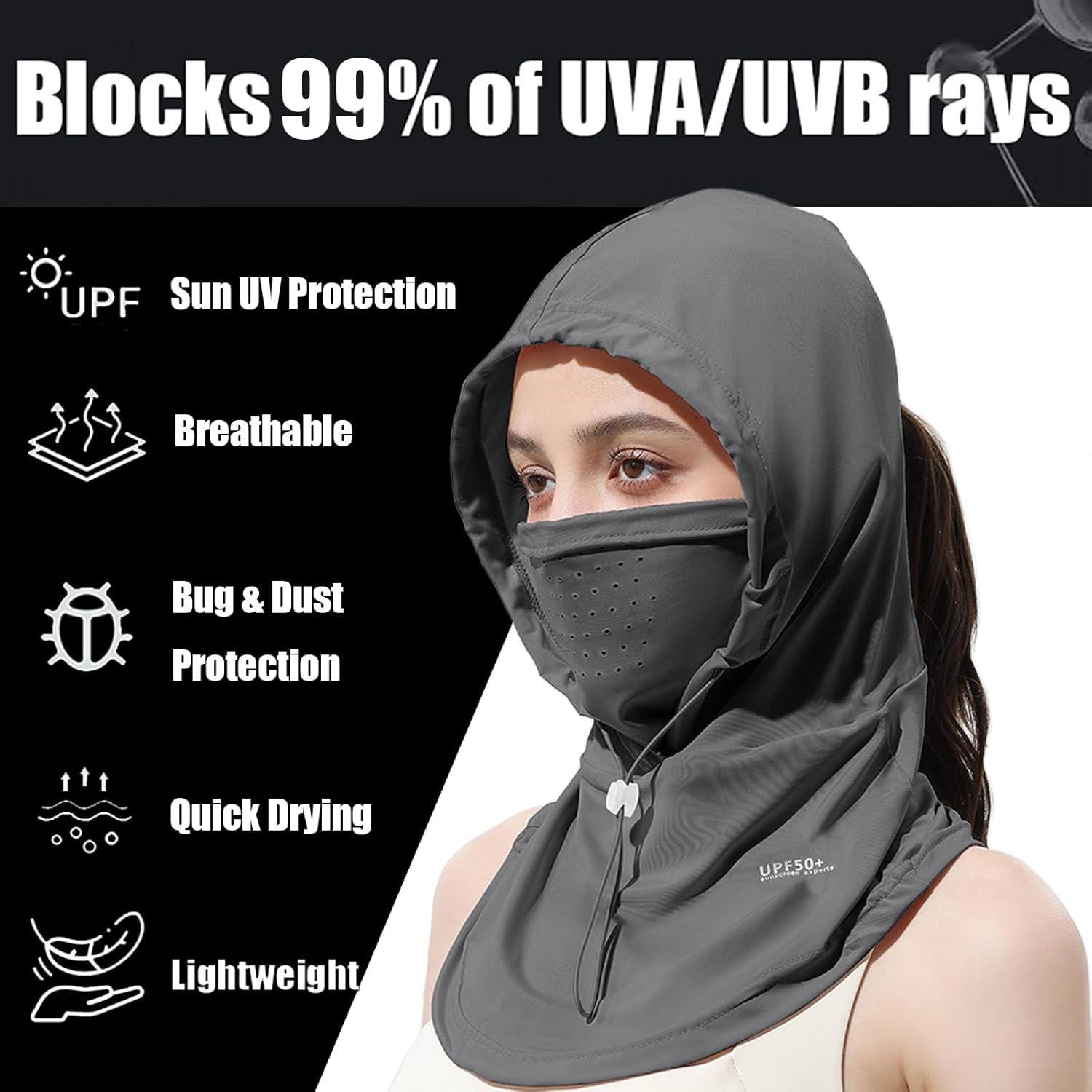 3 Pcs Balaclava Refrigerante UV Protección Solar Unisex