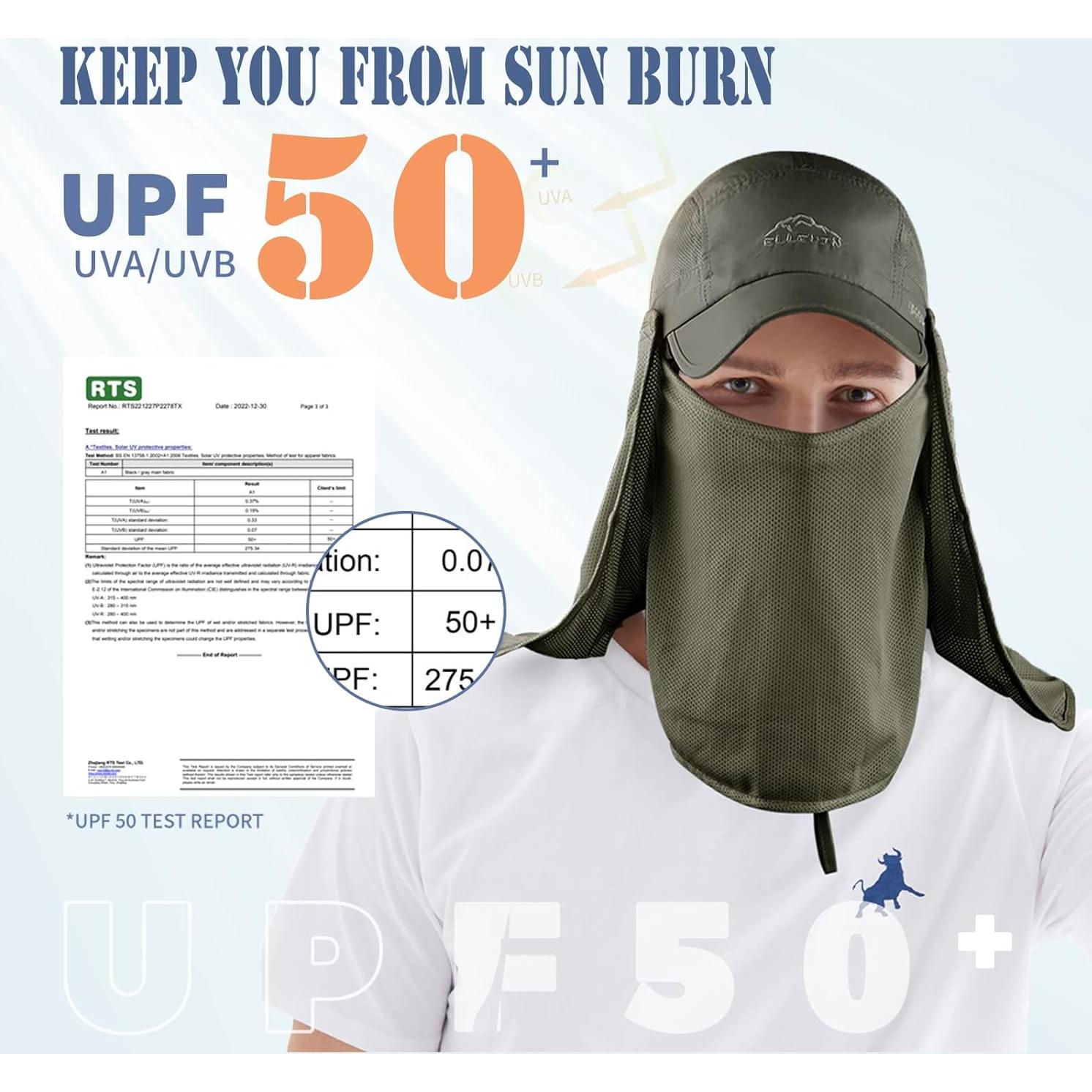 Sombrero de Sol UPF 50+ ELLEWIN para Hombre y Mujer Verde