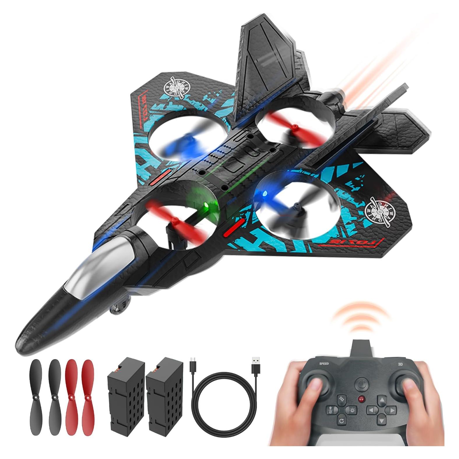 Dron BEZGAR RC Azul con Giroscopio y Luz LED