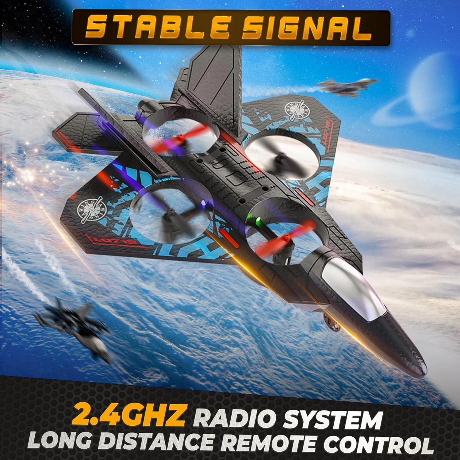 Dron BEZGAR RC Azul con Giroscopio y Luz LED