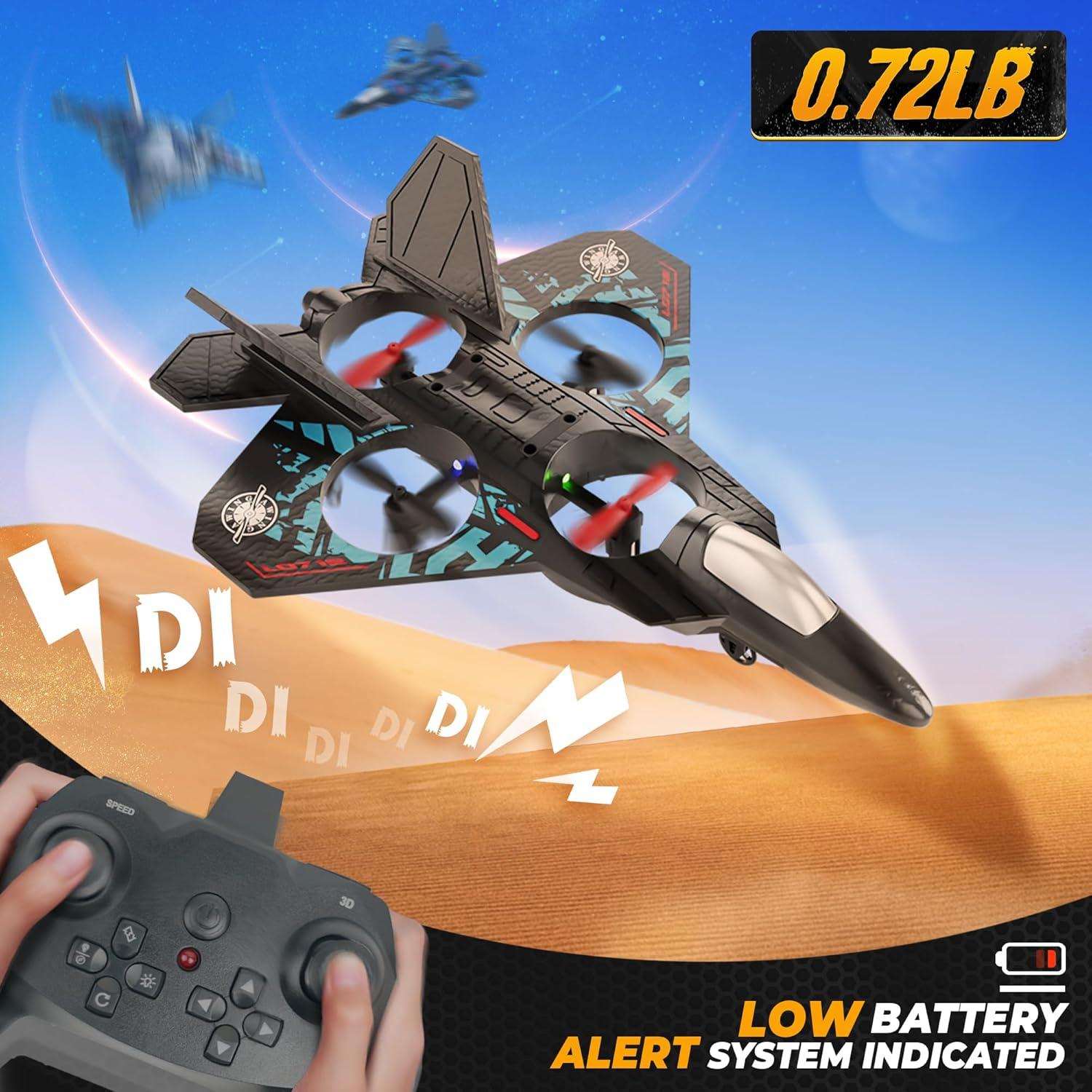 Dron BEZGAR RC Azul con Giroscopio y Luz LED