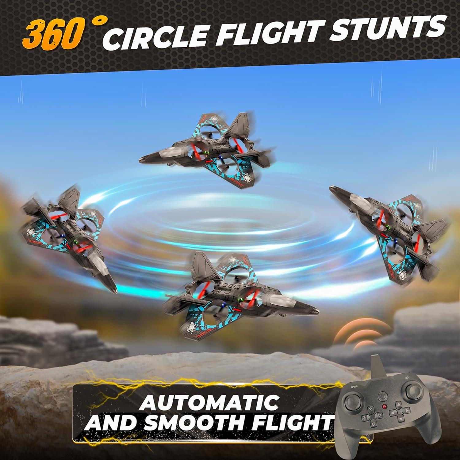 Dron BEZGAR RC Azul con Giroscopio y Luz LED