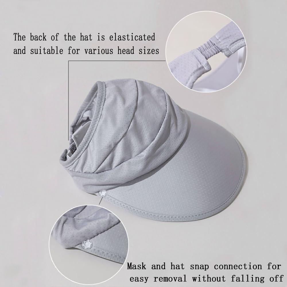 Sombrero de Sol Plegable UV Protección para Mujeres - Gris Claro