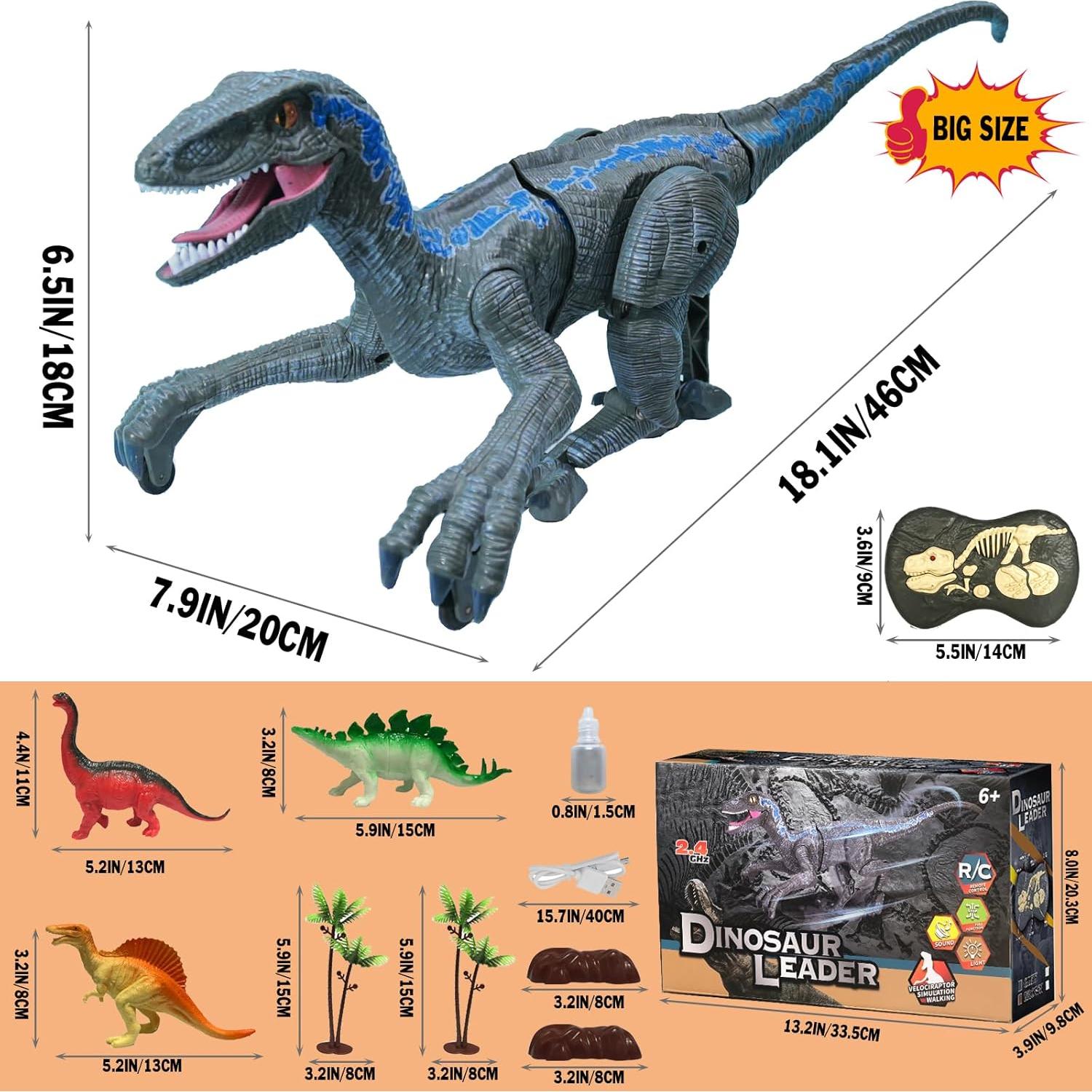 Juguete Dinosaurio RC MAMABOO 45.7 cm Azul Recargable