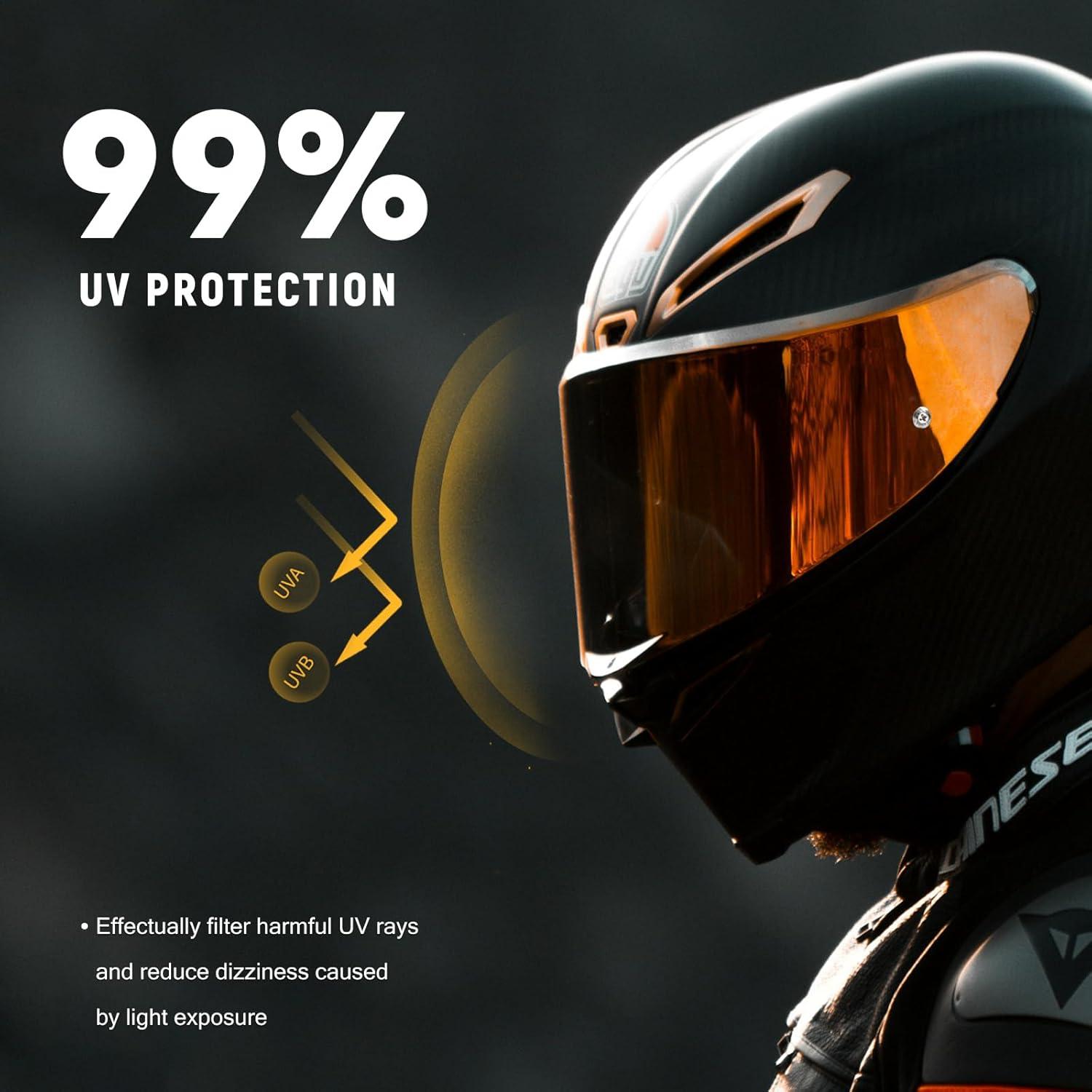 Visera de Casco de Motocicleta XINGWU HJ-34P Tinte C10 Antivaho UV