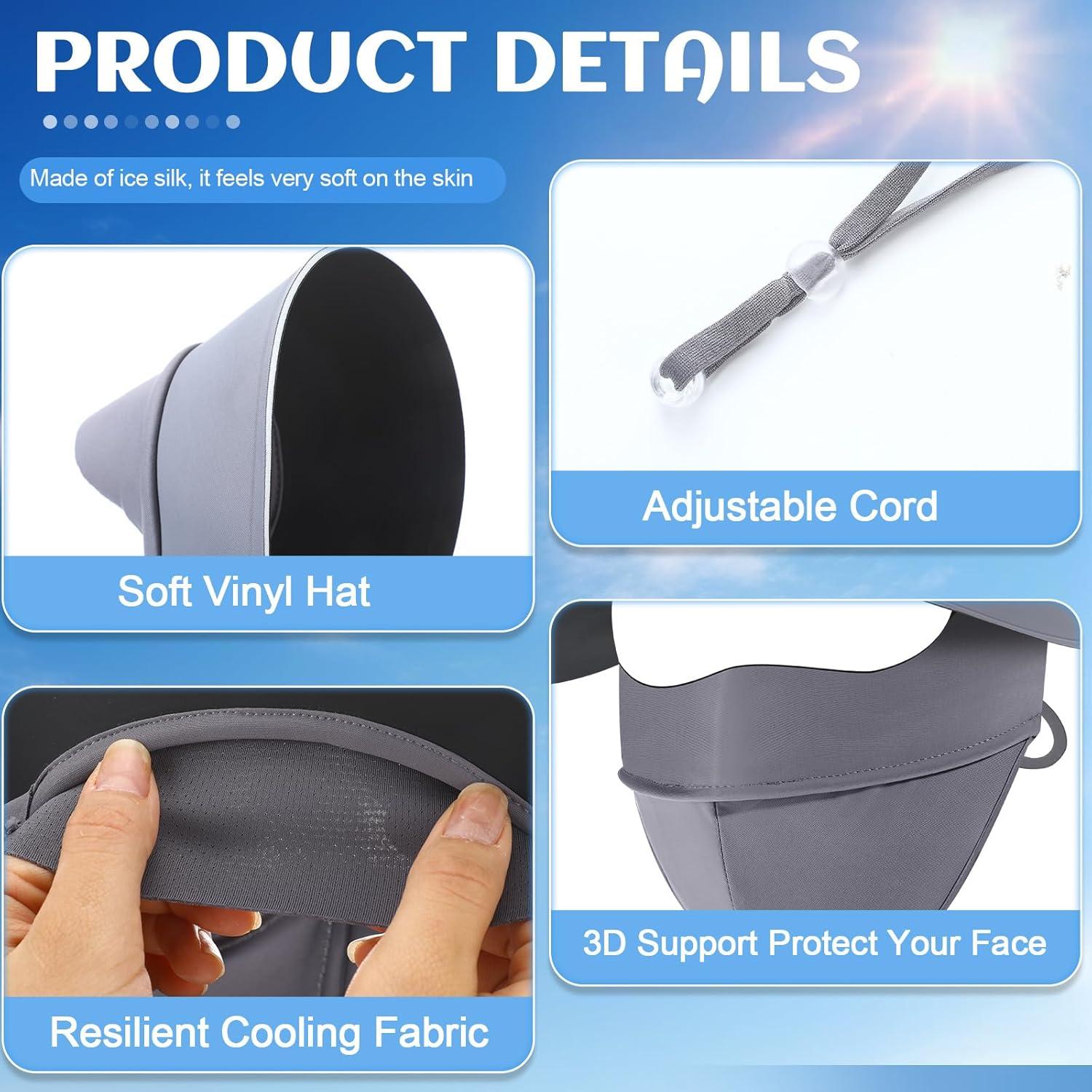 Geyoga 2 Sombreros de Sol con Máscara Facial UV para Verano