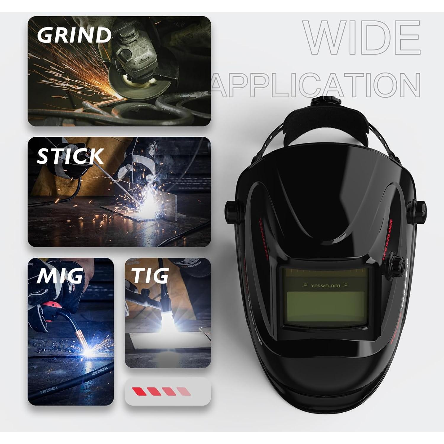 Casco de Soldadura YESWELDER LYG-L600A con Oscurecimiento Automático