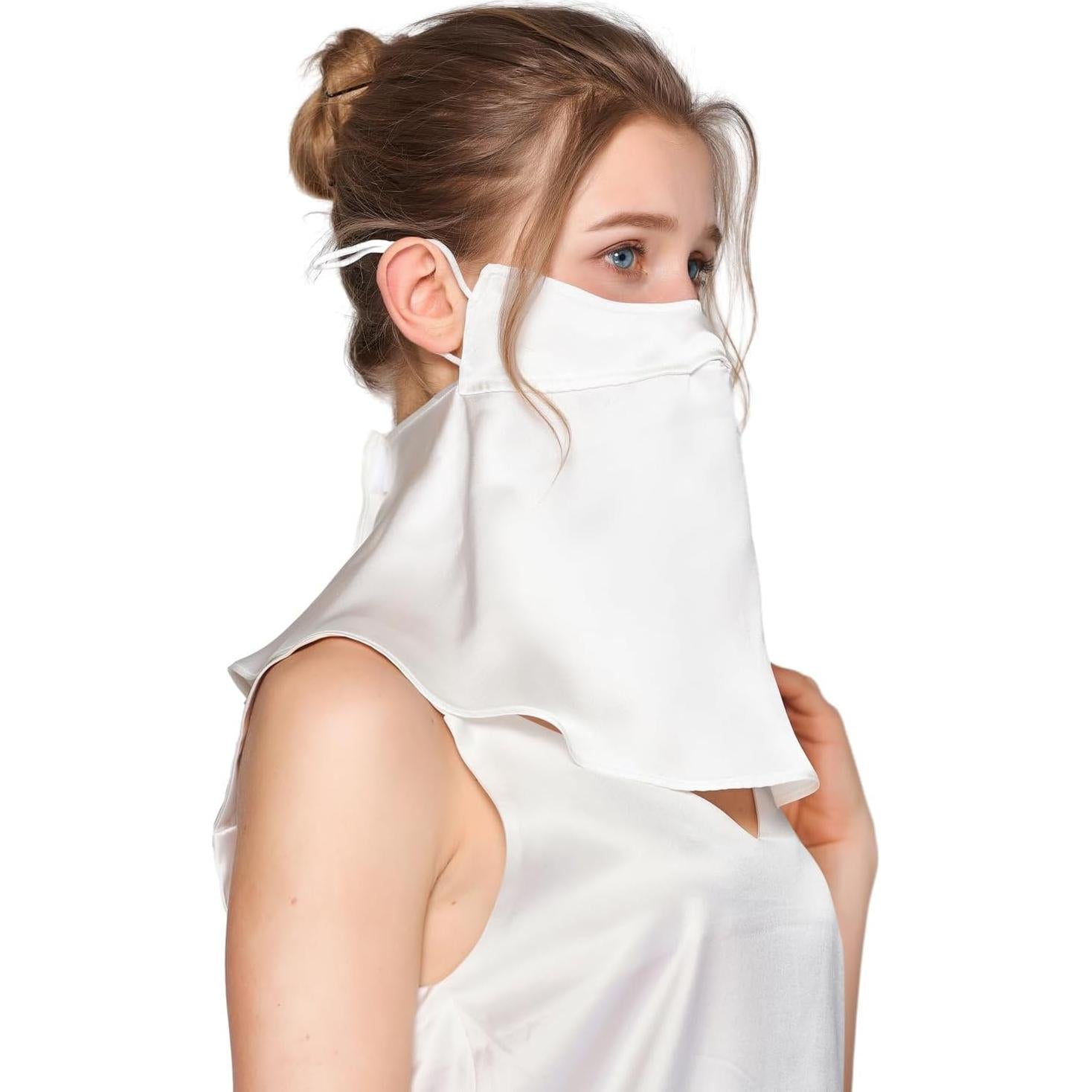 Cubierta Facial de Seda Pura UPF 50+ para Mujeres - Bufanda UV