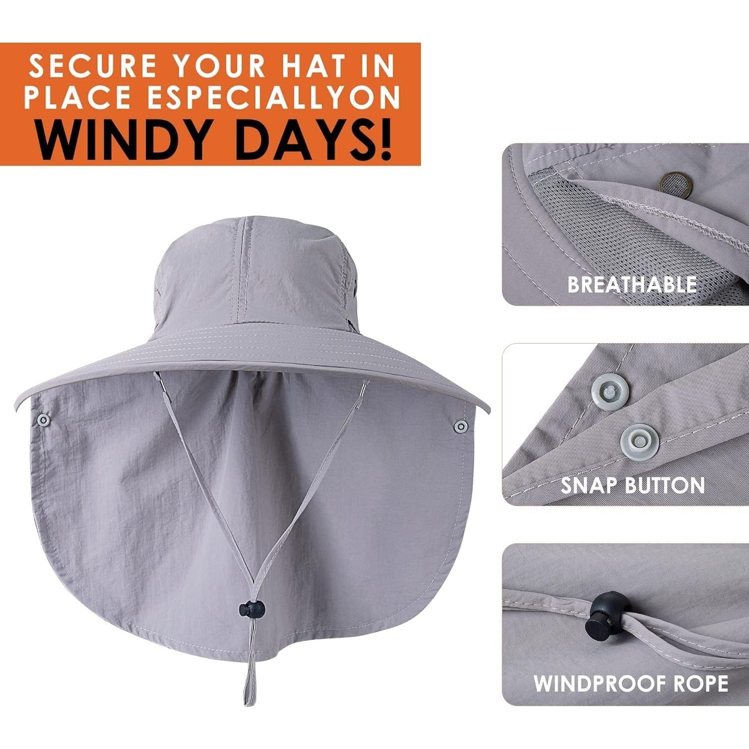 Sombrero de Pesca Unisex UPF 50+ con Solapas y Malla Transpirable