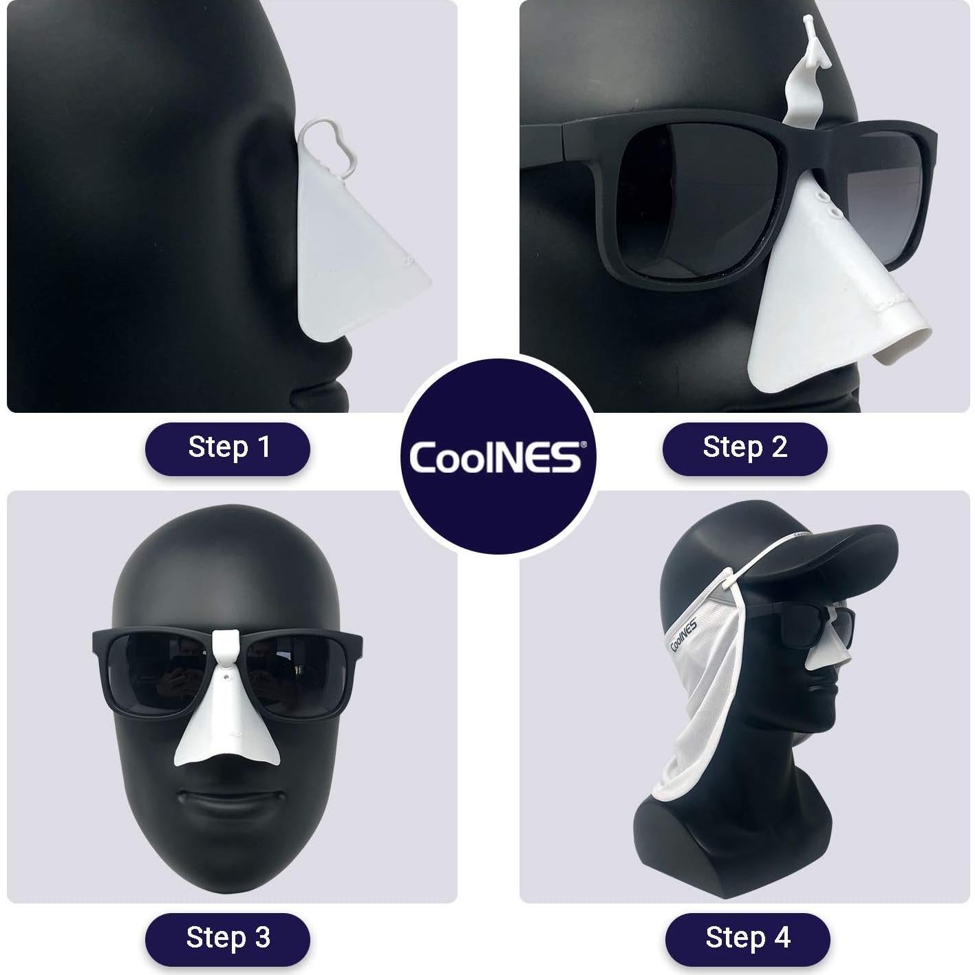 Paquete de 4 Protectores de Nariz UV CoolNES UPF 50+