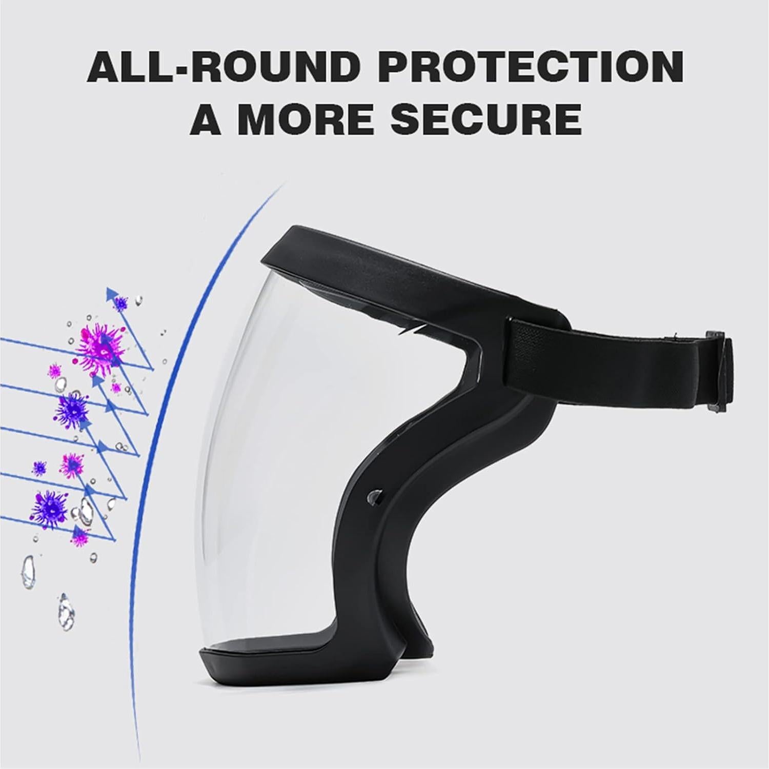 Escudo Facial Antivaho Banxian, Máscara Plástica Negra 17cm