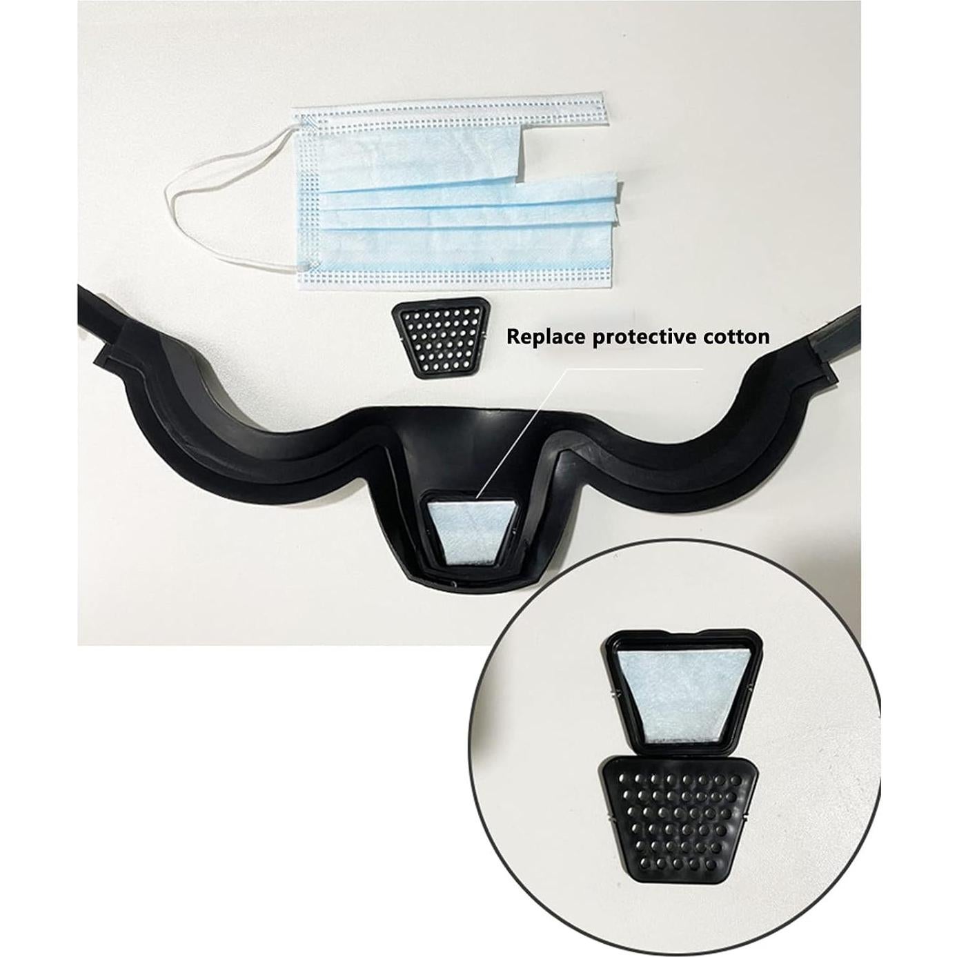 Escudo Facial Antivaho Banxian, Máscara Plástica Negra 17cm