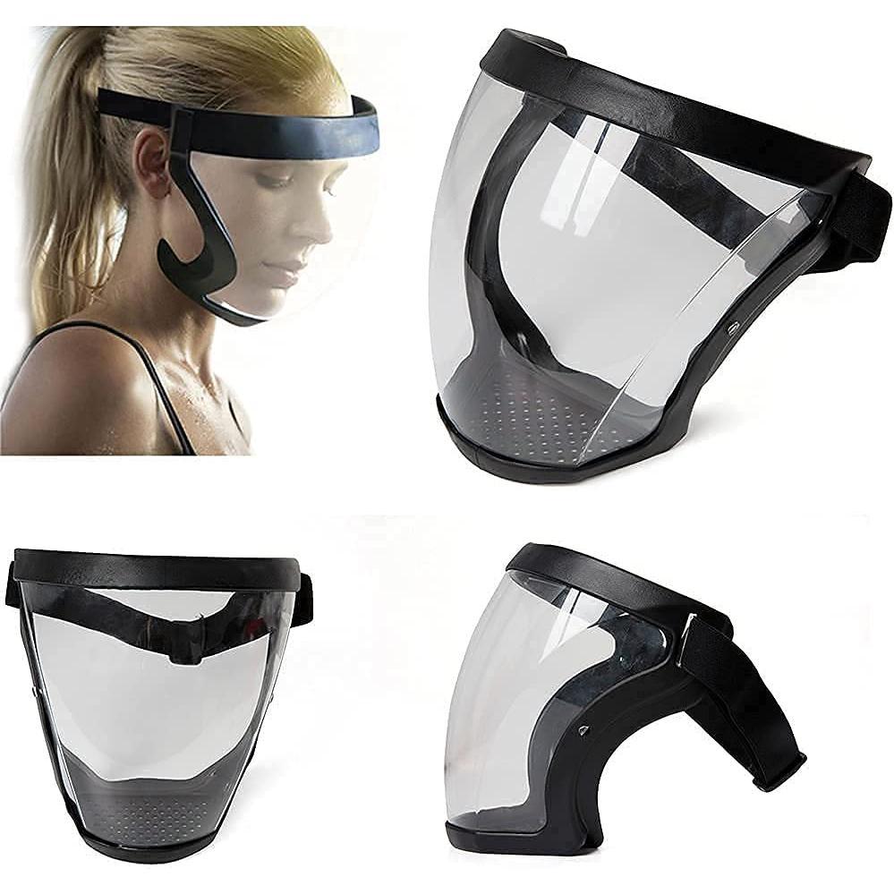 Escudo Facial Antivaho Banxian, Máscara Plástica Negra 17cm