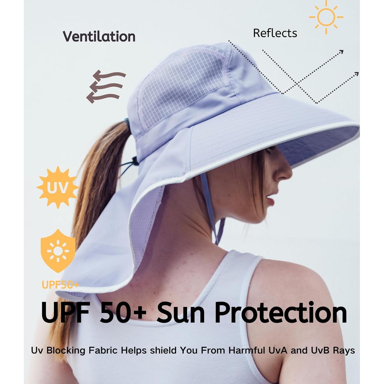 Sombrero de Sol UV para Mujeres - Visera Ancha y Aleta Plegable