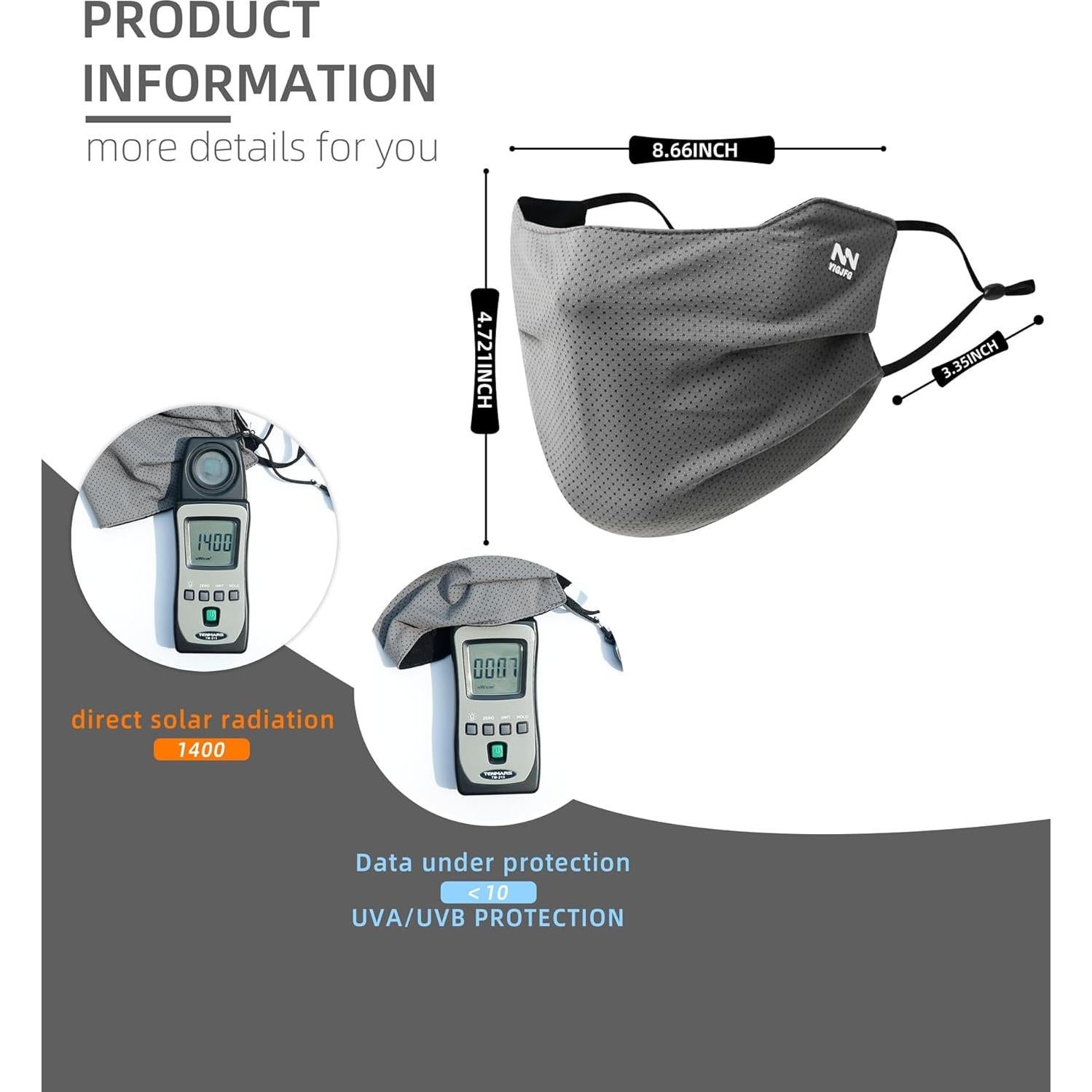 Máscara Facial UV KZ012 Unisex Lavable Transpirable 50+