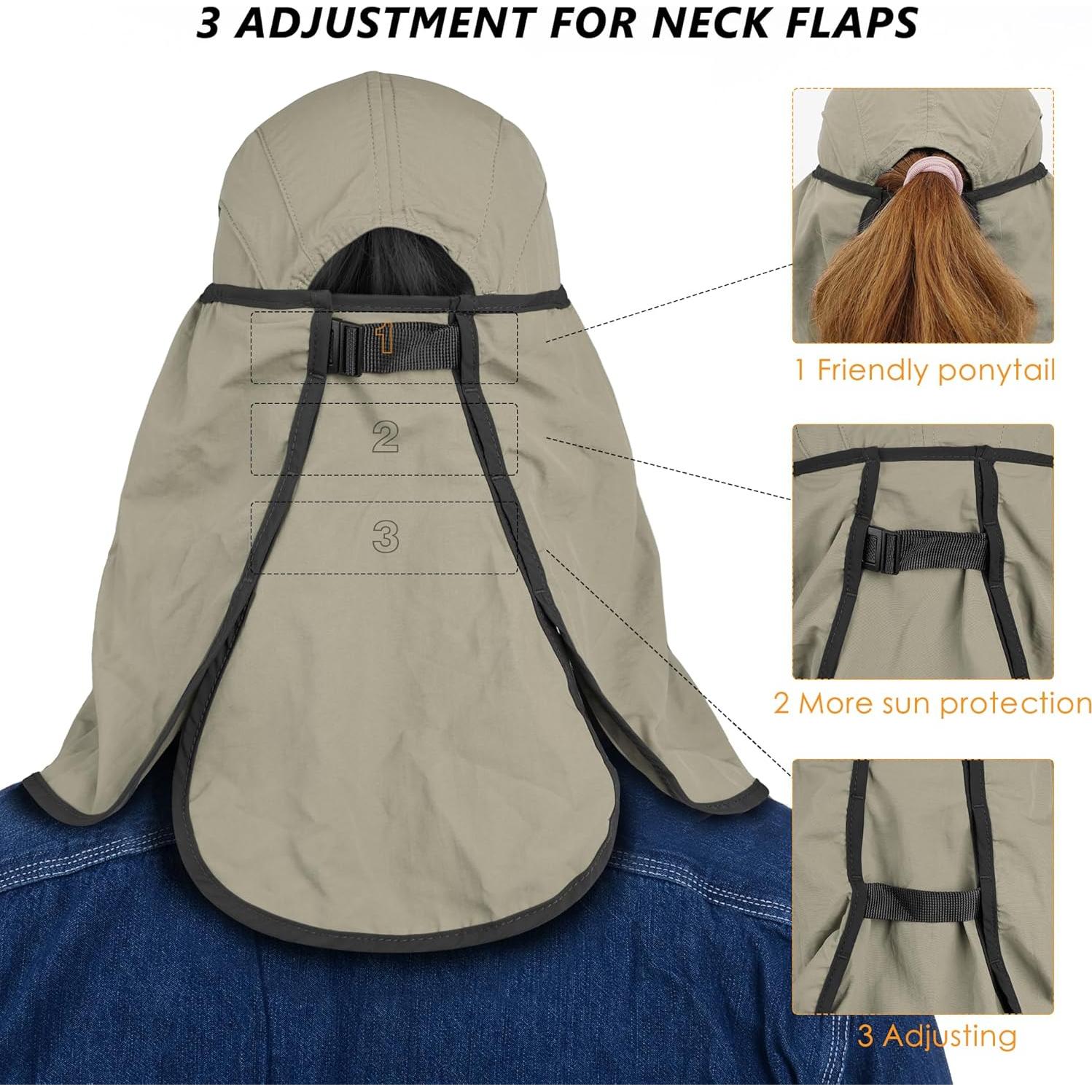 Sombrero de Pesca Plegable GADIEMKENSD UPF 50+ Caqui