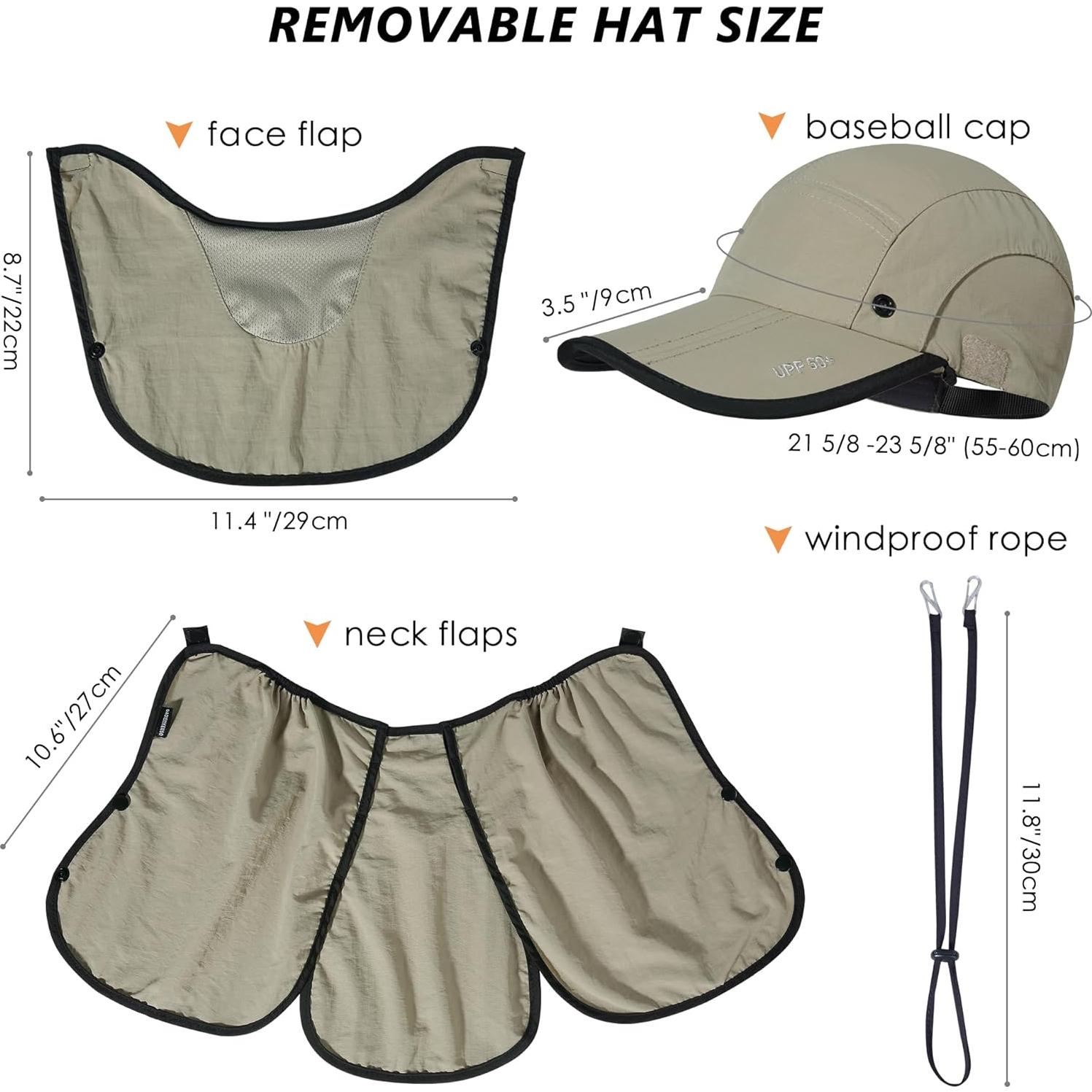 Sombrero de Pesca Plegable GADIEMKENSD UPF 50+ Caqui