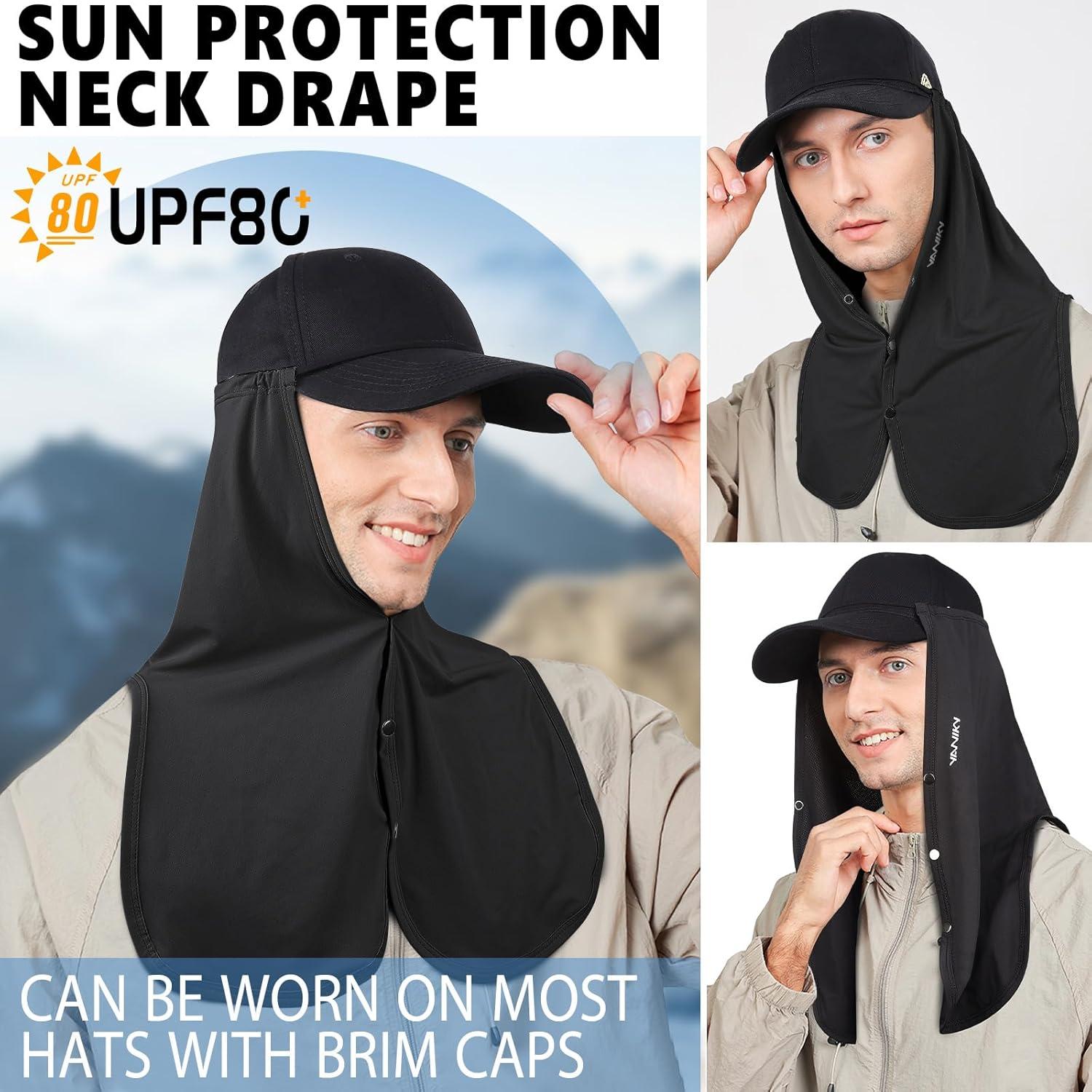 Drape de Cuello Ajustable UV 80+ Negro - Protección Solar Multifuncional